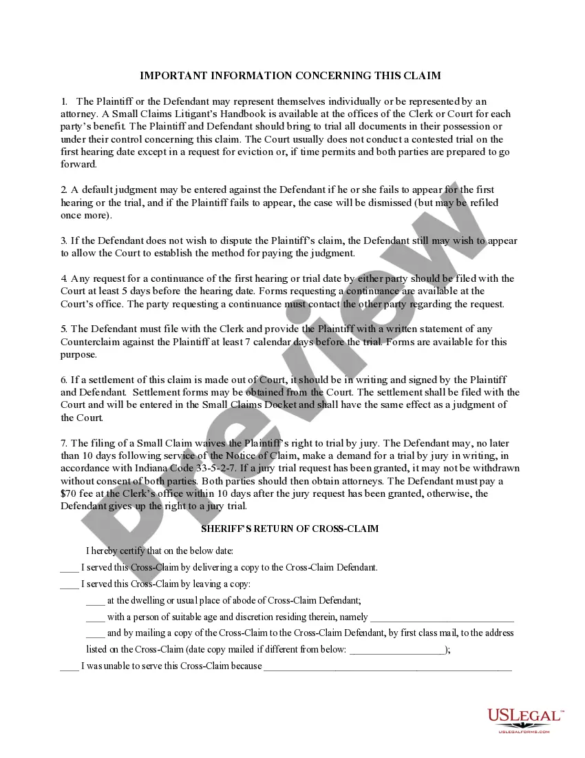 Preview Notice of Crossclaim