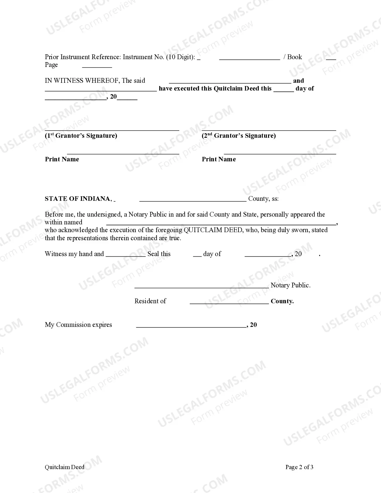 Preview Quitclaim Deed by Two Individuals to LLC