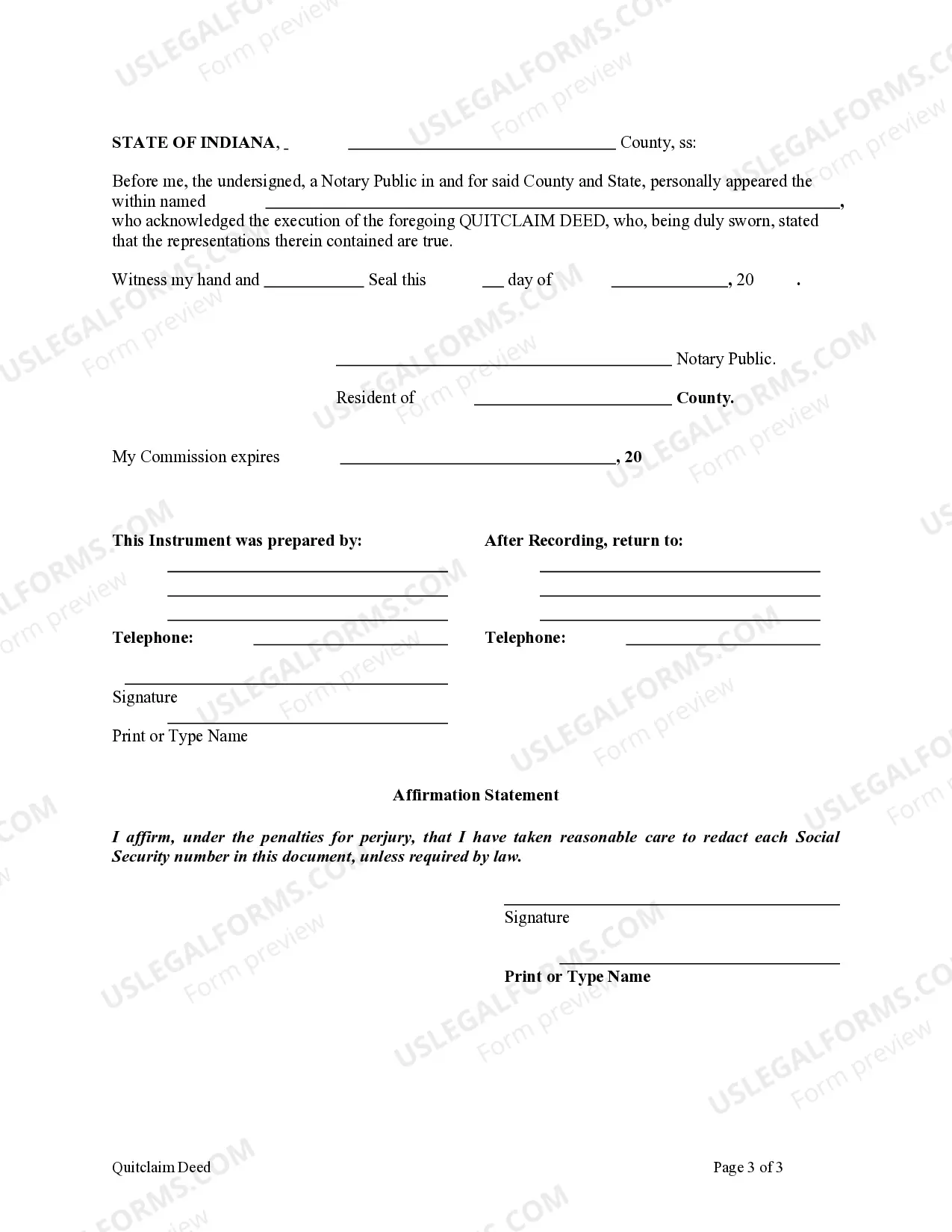 Preview Quitclaim Deed by Two Individuals to LLC