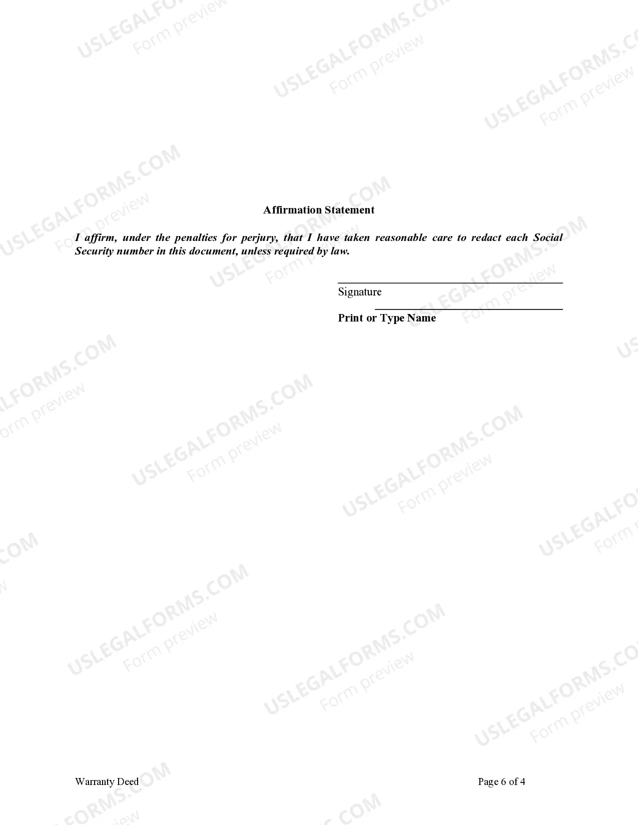 Preview Warranty Deed - Two Individuals or Husband and Wife, one acting through attorney in fact, to an Individual.