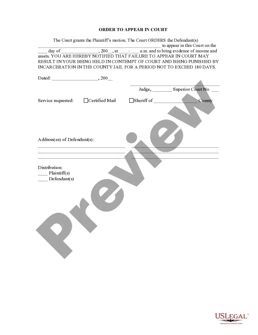 Preview Verified Motion for Proceedings Supplemental and Order to Appear