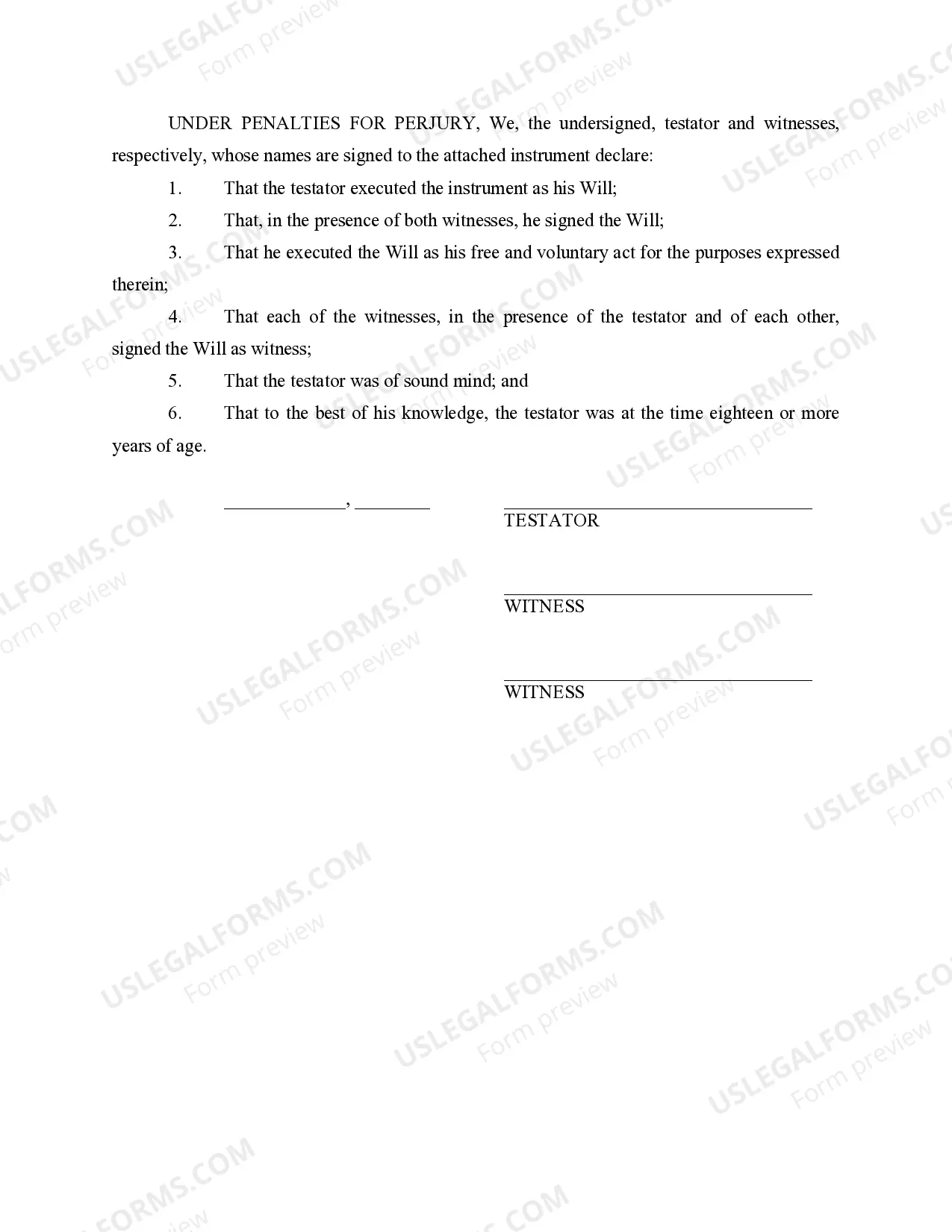 Preview Oath of Personal Representative