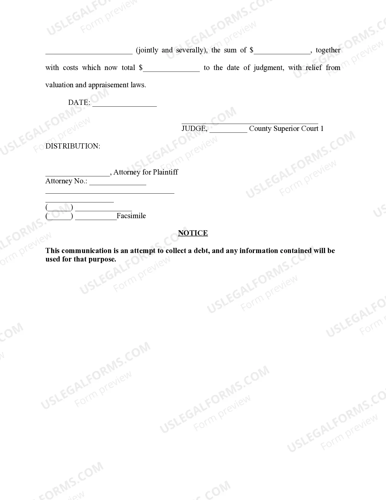 Preview Default Judgment
