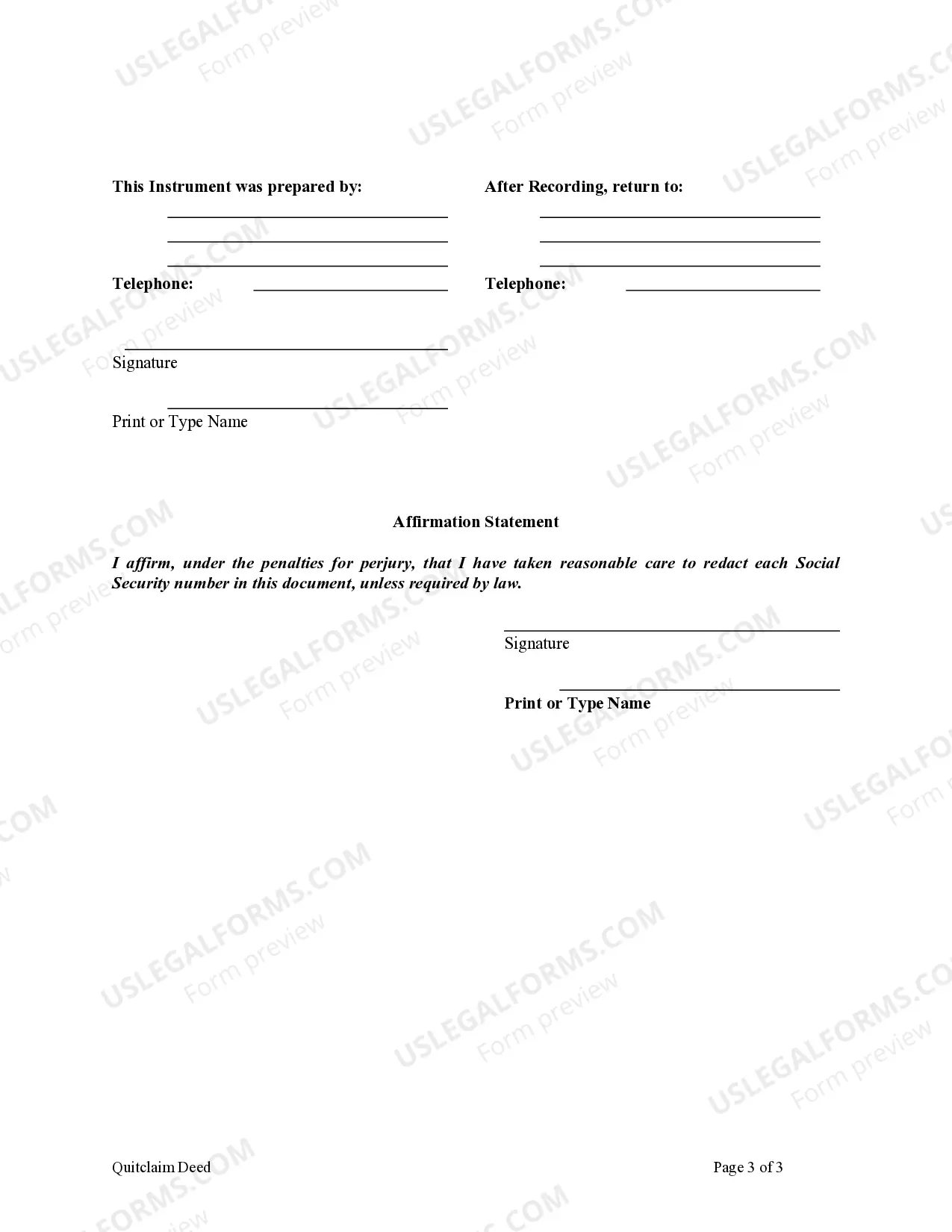 Preview Quitclaim Deed by Two Individuals to Corporation