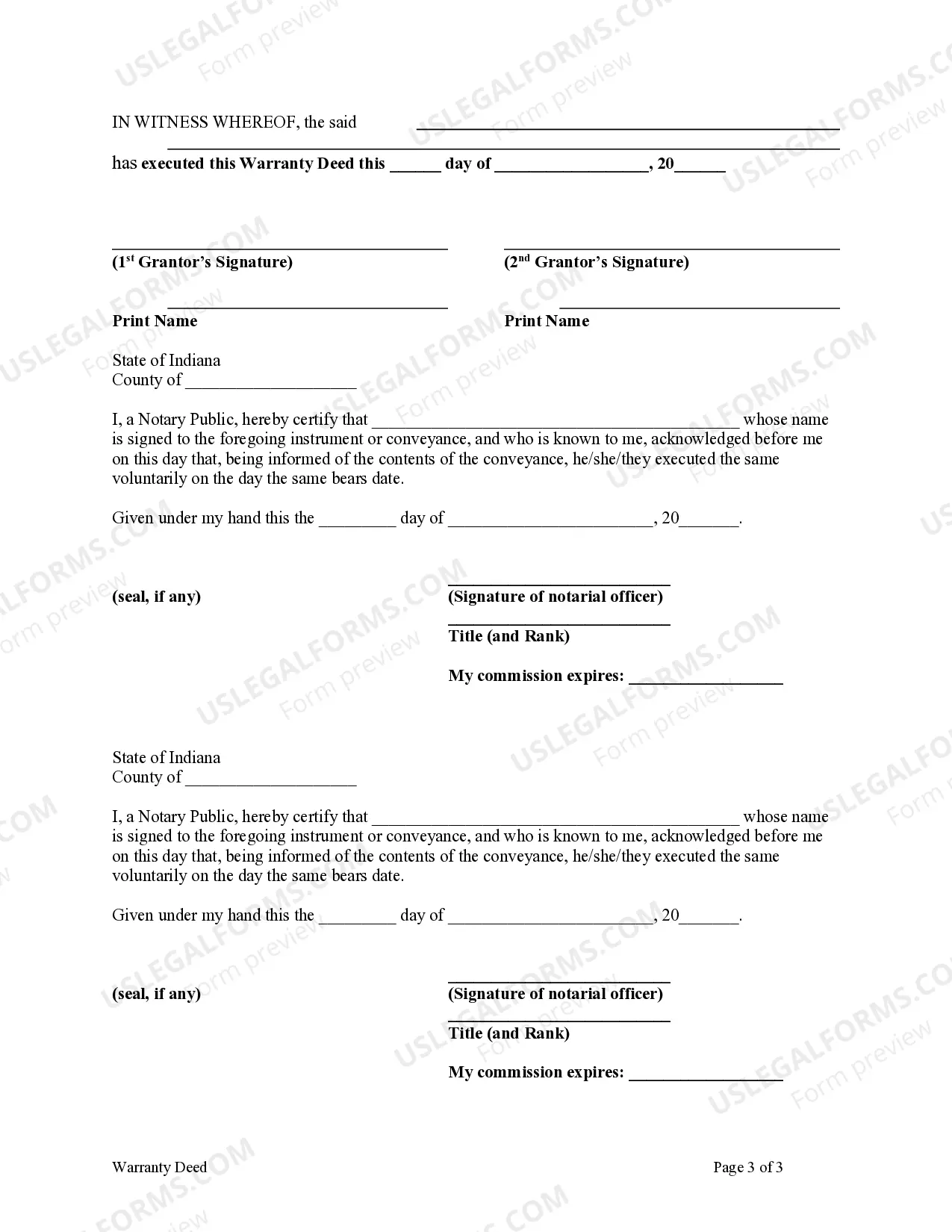 Preview Warranty Deed from two Individuals to Corporation