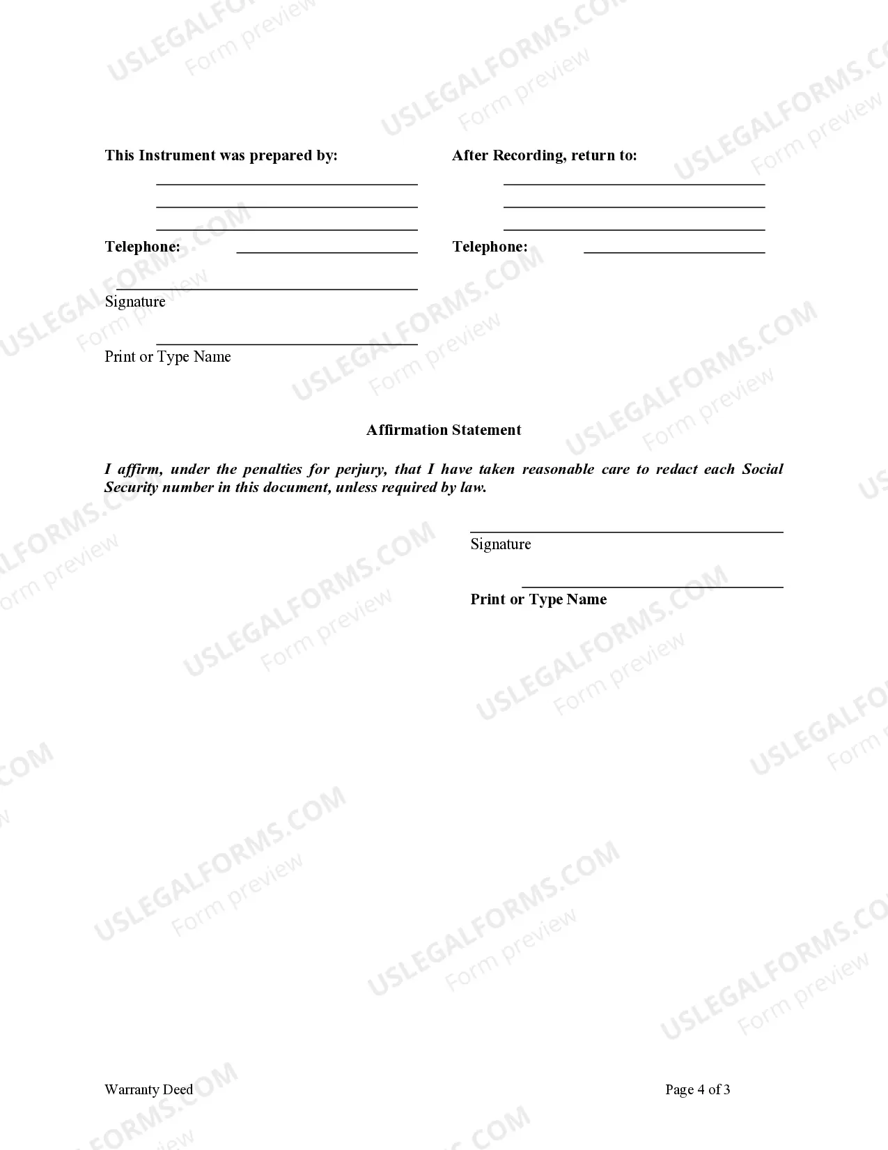 Preview Warranty Deed from two Individuals to Corporation
