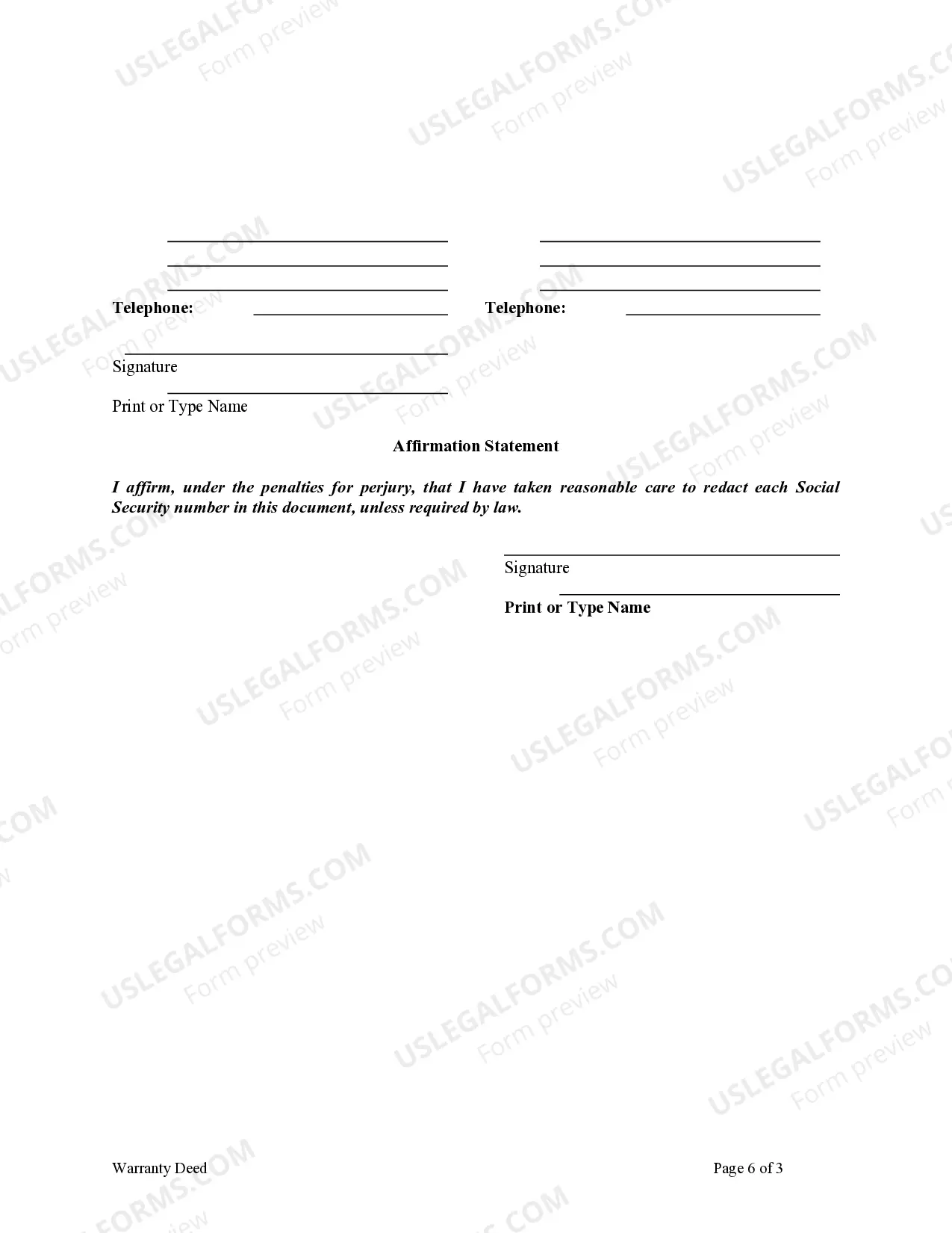 Preview Warranty Deed - Two Individuals, or Husband and Wife, as Grantors, One Grantor acting through an attorney in fact, to Two Individuals or Husband and Wife as Grantees.