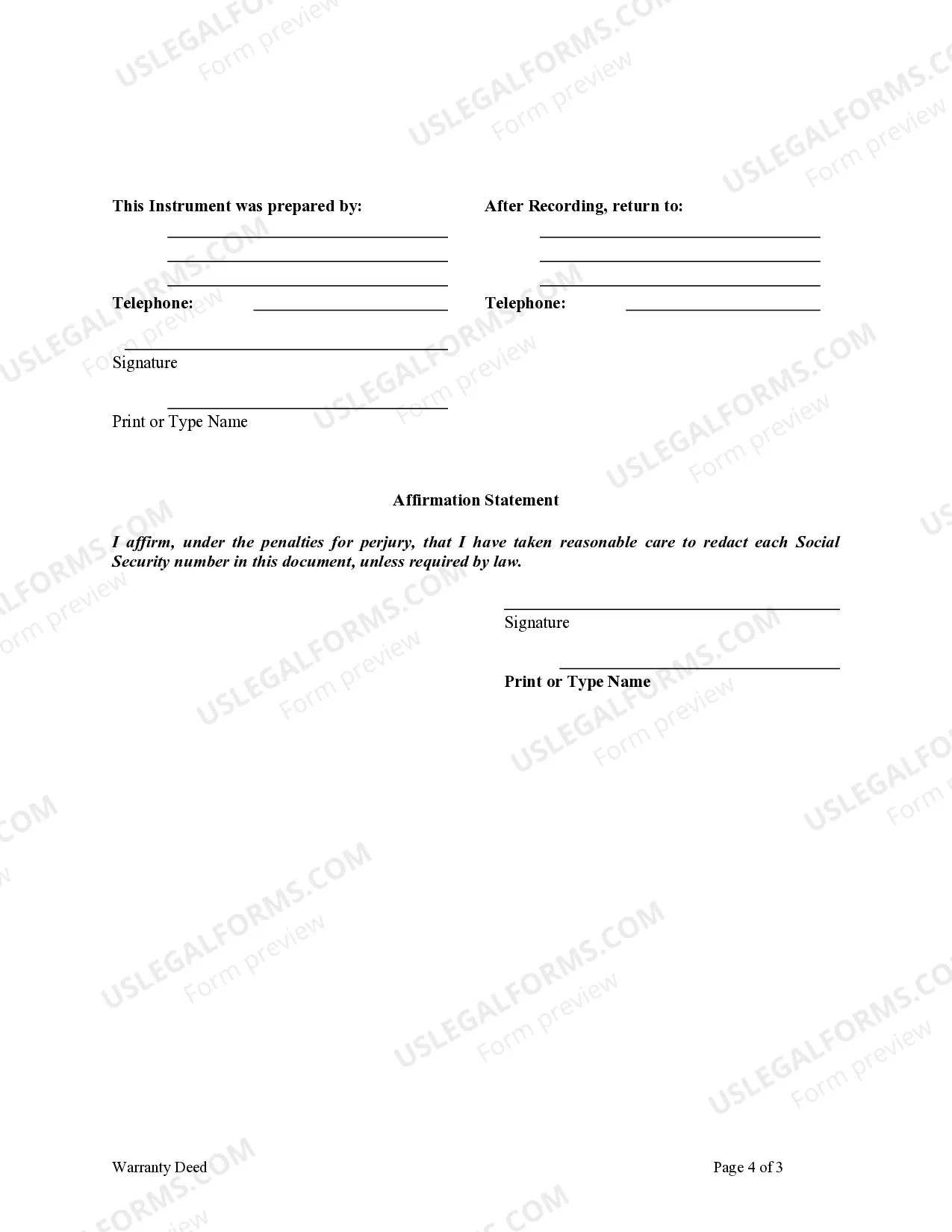 Preview Warranty Deed from Individual to LLC