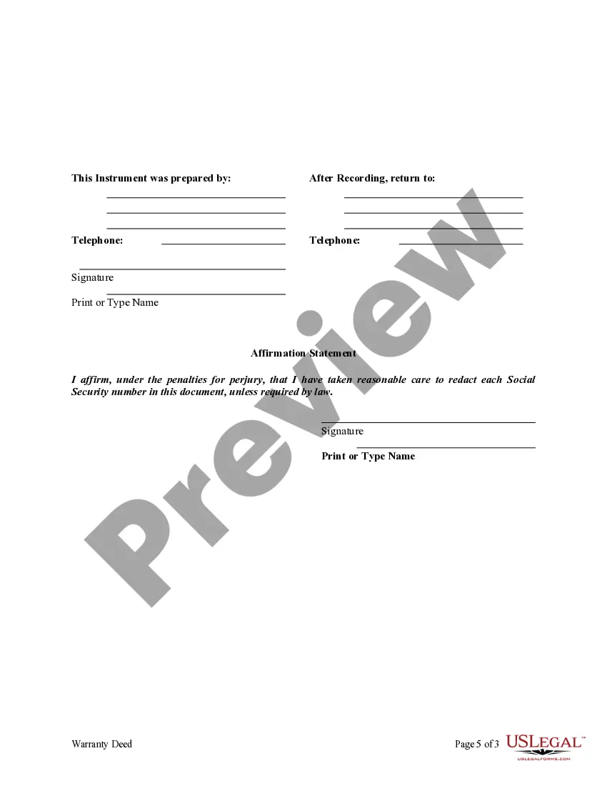 Get Warranty Deed - Business Entity Grantor by Attorney-in-Fact to Individual Grantee Preview Warranty Deed - Business Entity Grantor by Attorney-in-Fact to Individual Grantee