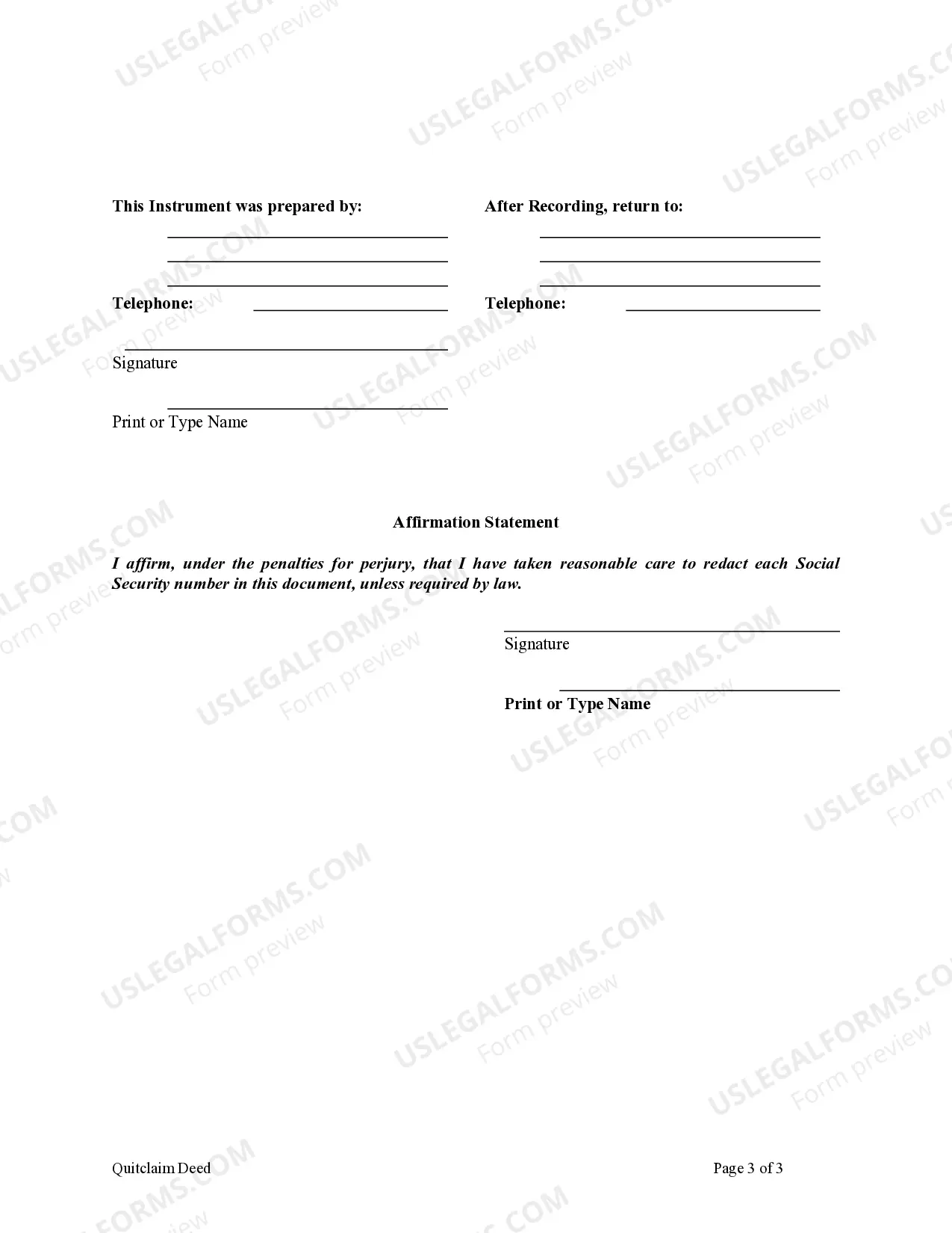 Preview Quitclaim Deed from Husband and Wife to Corporation