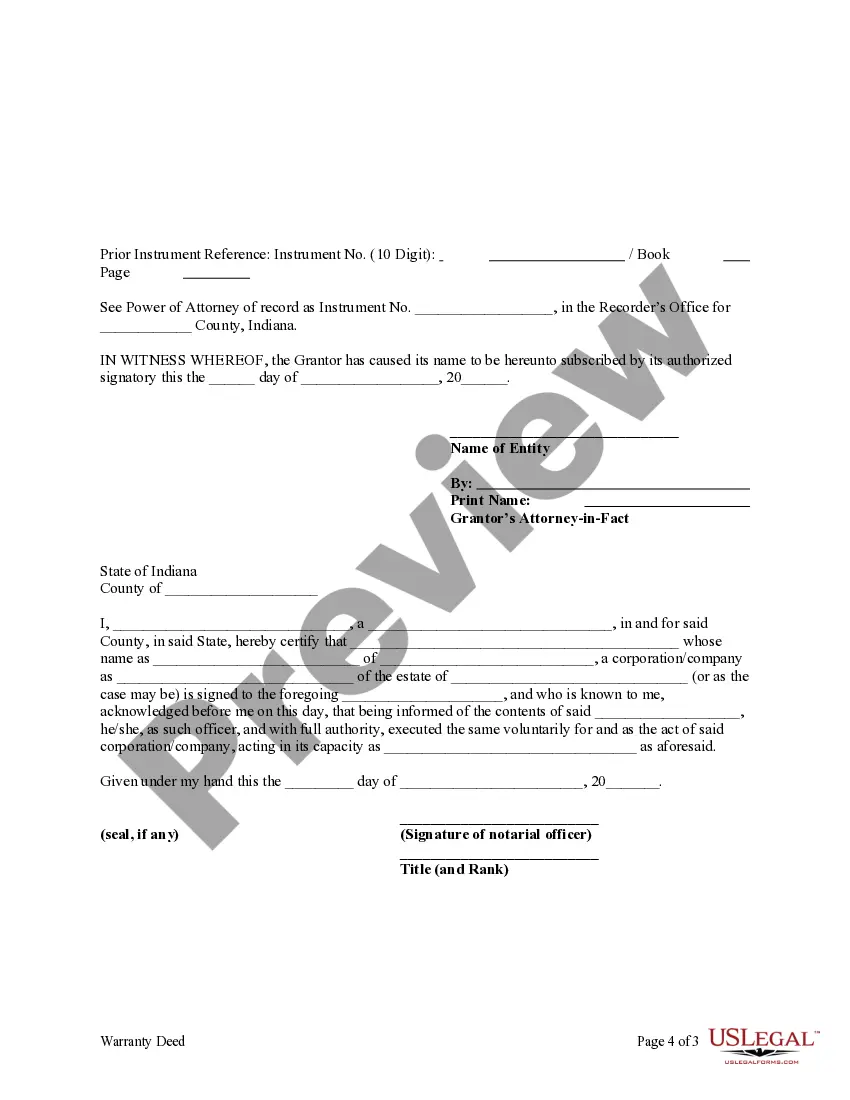 Get Warranty Deed from Business Entity, through attorney-in-fact, to Two Individuals or Husband and Wife Preview Warranty Deed from Business Entity, through attorney-in-fact, to Two Individuals or Husband and Wife