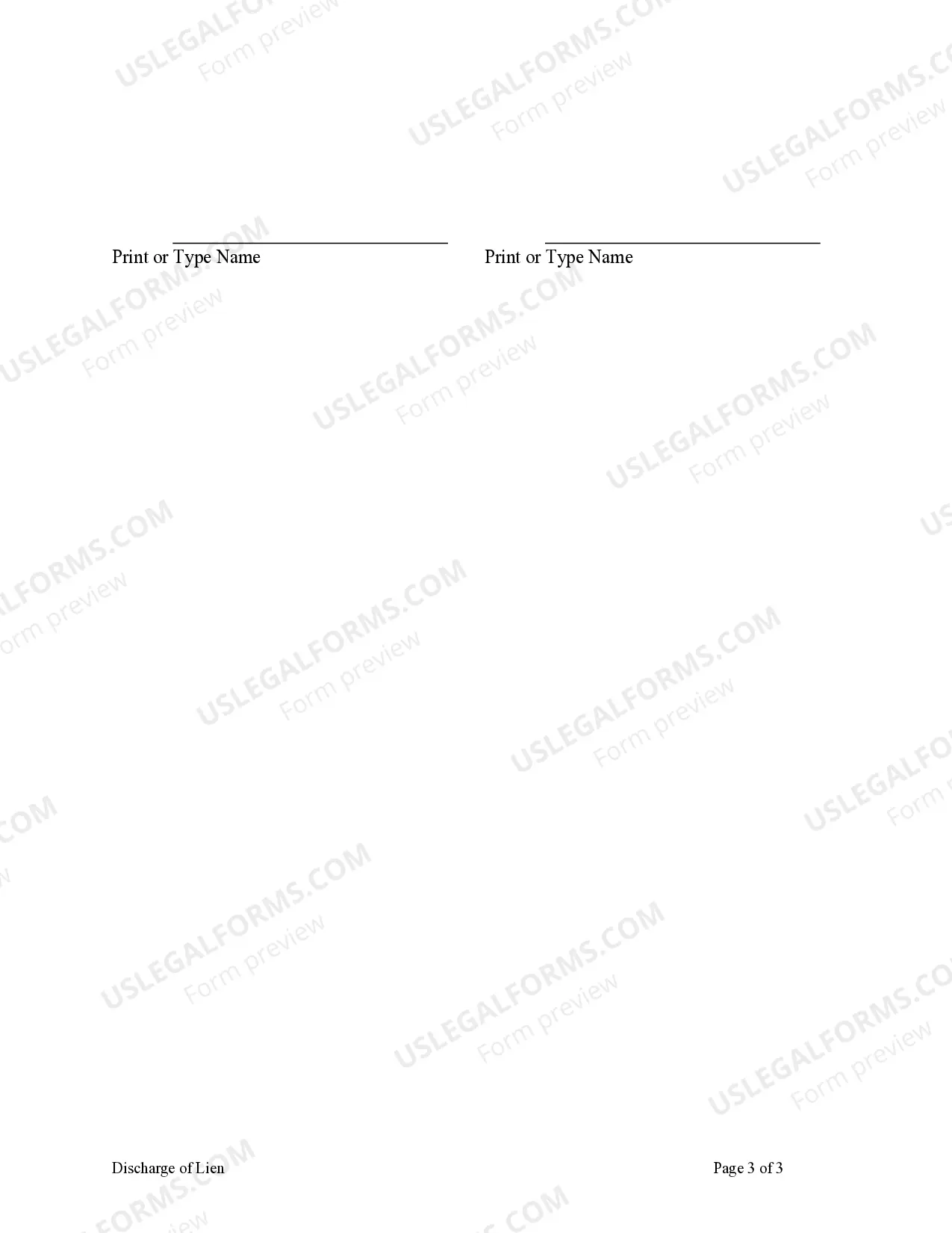 Preview Discharge of Lien - Corporation or LLC