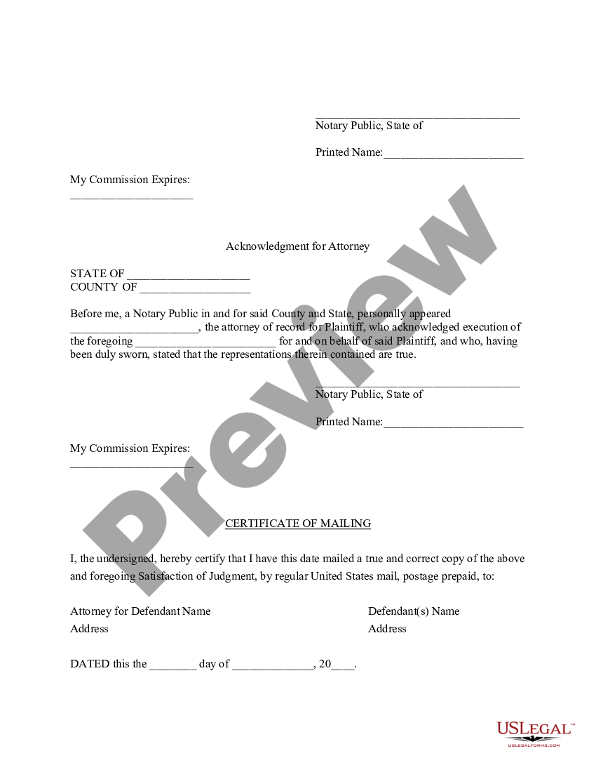 Indiana Satisfaction Of Judgment Satisfaction Of Judgment Letter Example Us Legal Forms 5344