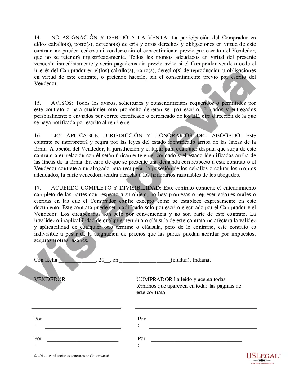 Preview Acuerdo de seguridad y compra a plazos con garantías limitadas - Formularios equinos de caballos