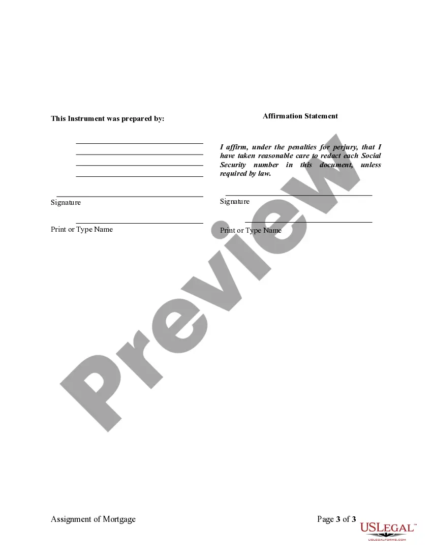 Preview Assignment of Mortgage by Individual Mortgage Holder