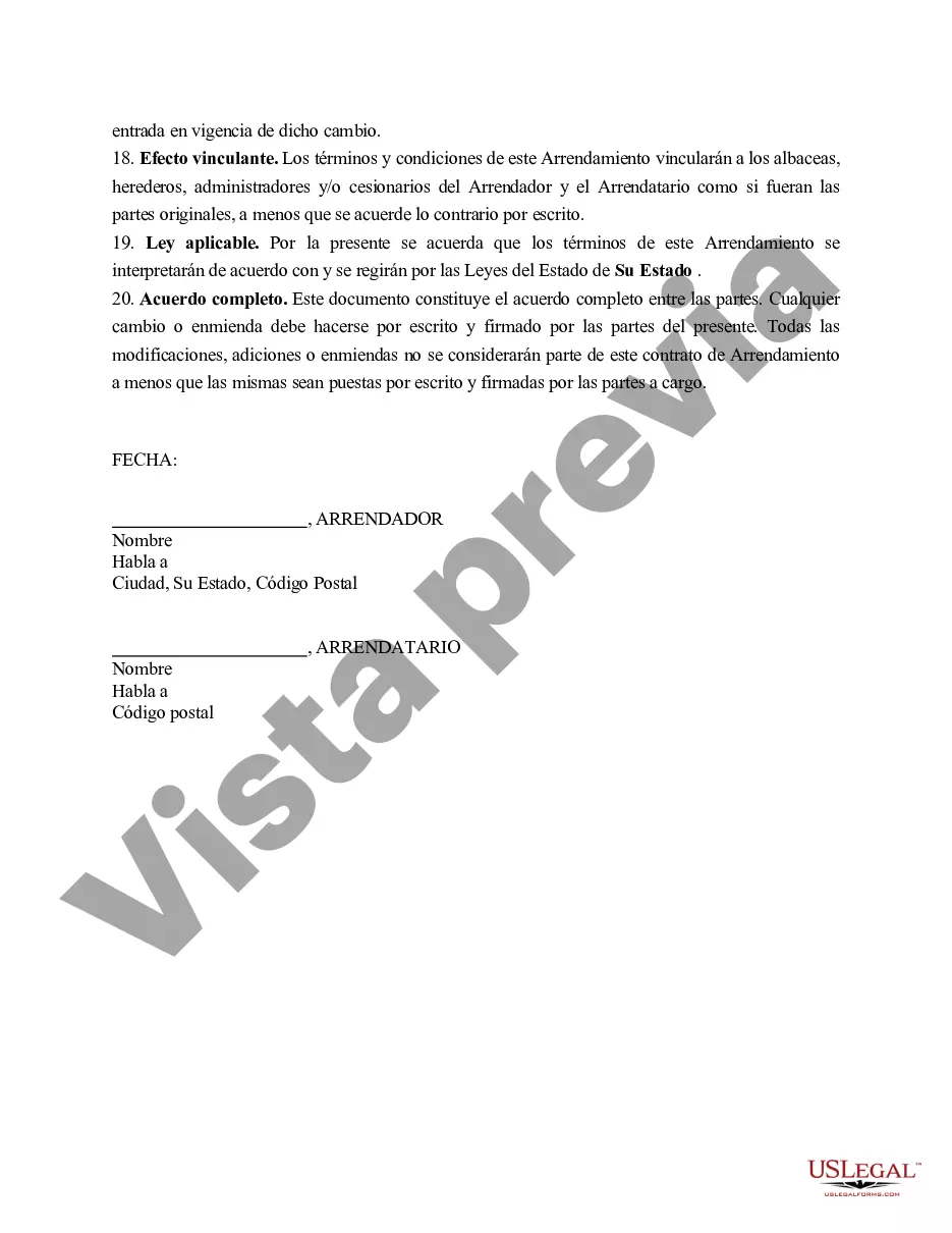 Preview Contrato de arrendamiento de yegua de cría de Indiana