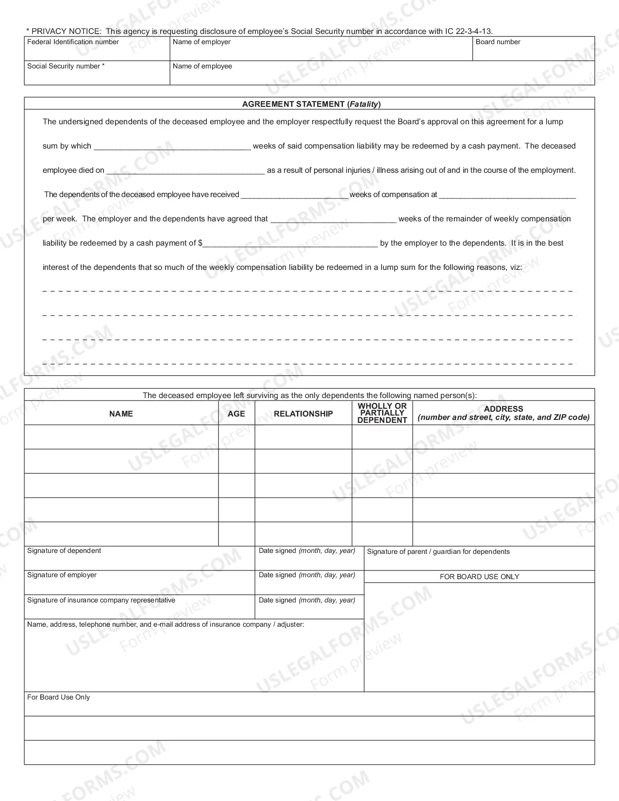 Preview Agreement Between Parties for Lump Sum Payment - SF 34873