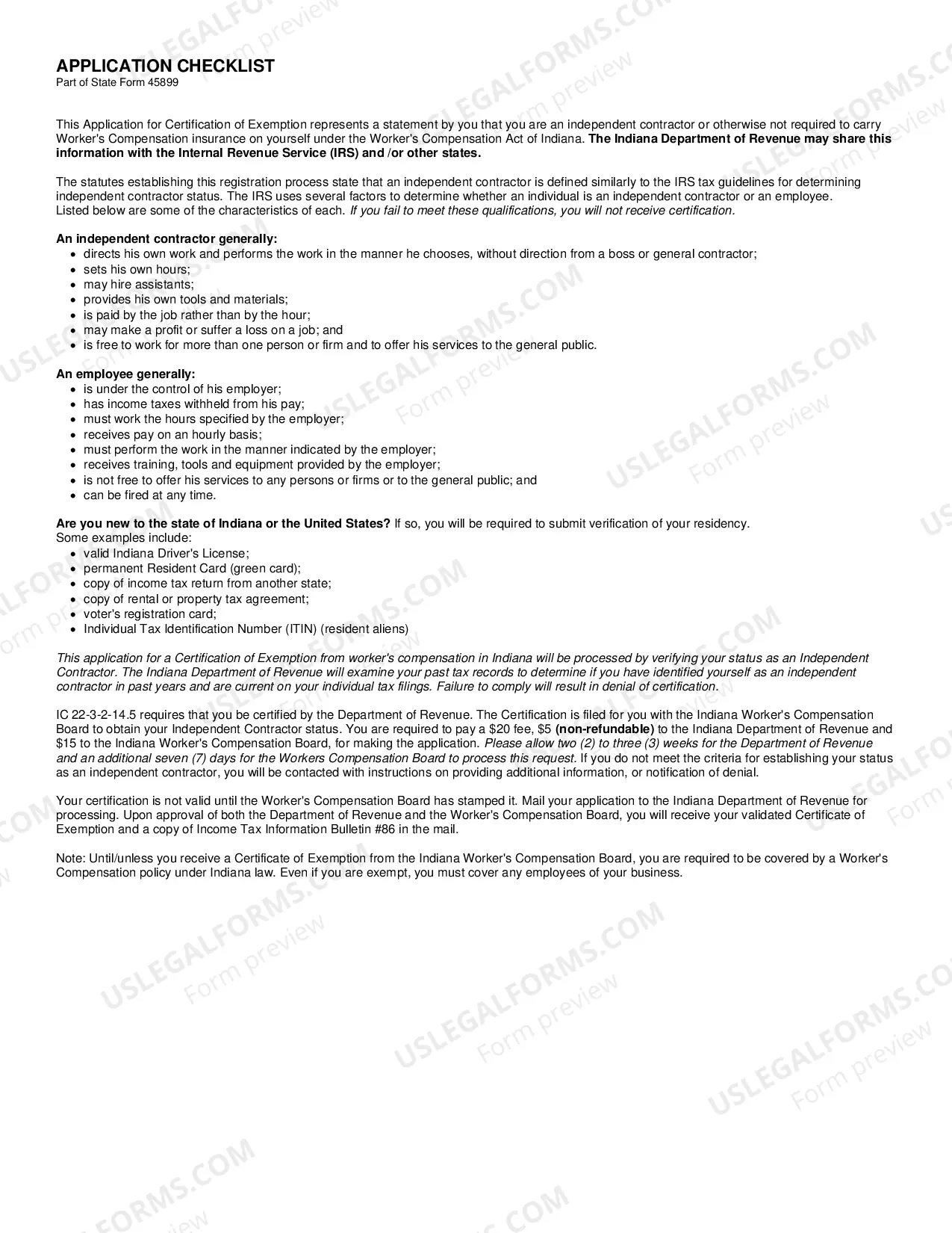 Preview Application for Worker's Compensation Clearance Certificate (English) - SF 45899