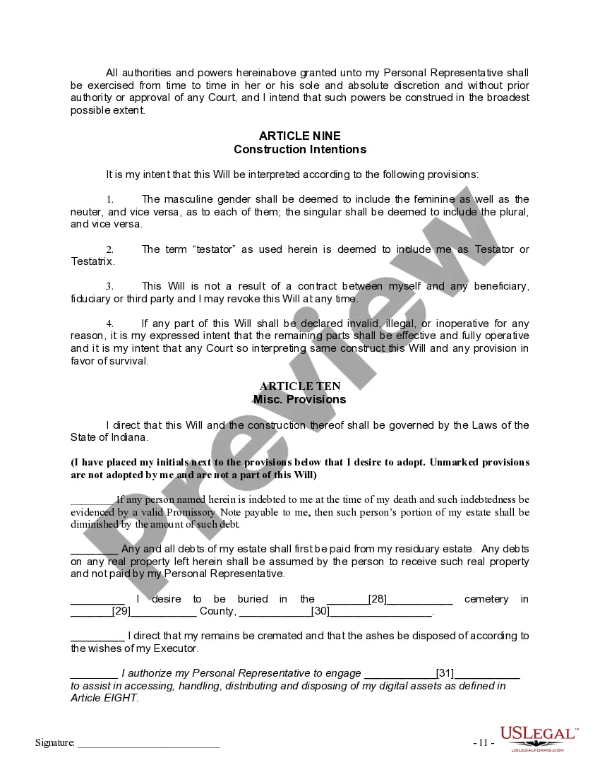Preview Mutual Wills containing Last Will and Testaments for Man and Woman living together not Married with No Children