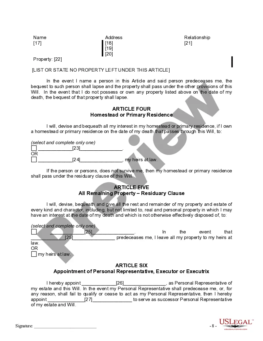 Preview Mutual Wills containing Last Will and Testaments for Man and Woman living together not Married with No Children