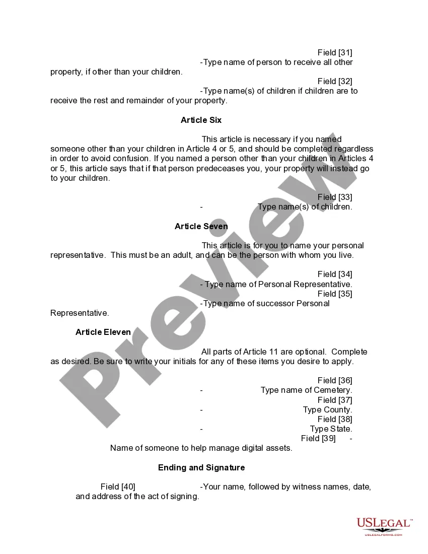 Preview Mutual Wills Package of Last Wills and Testaments for Man and Woman living together not Married with Adult Children