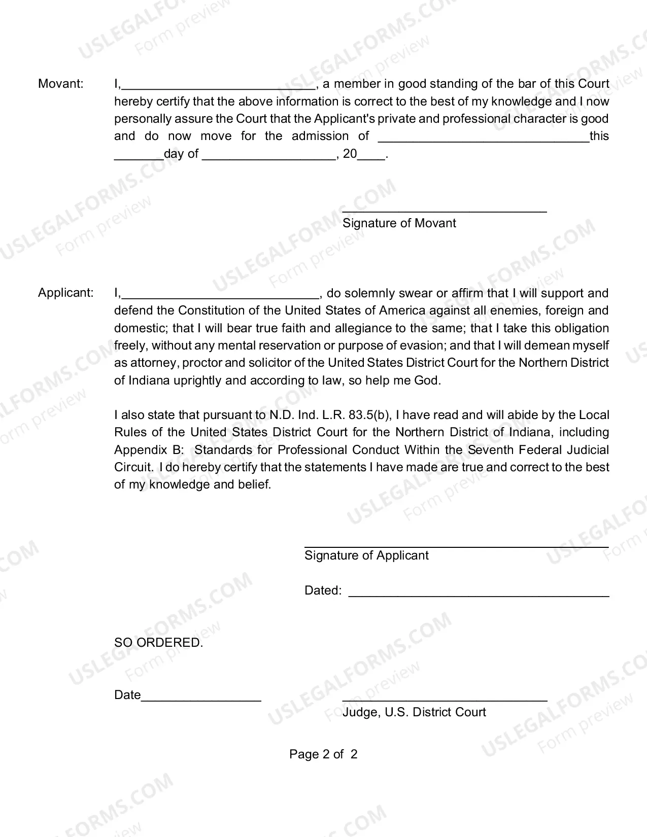 Preview Application for Admission to Practice