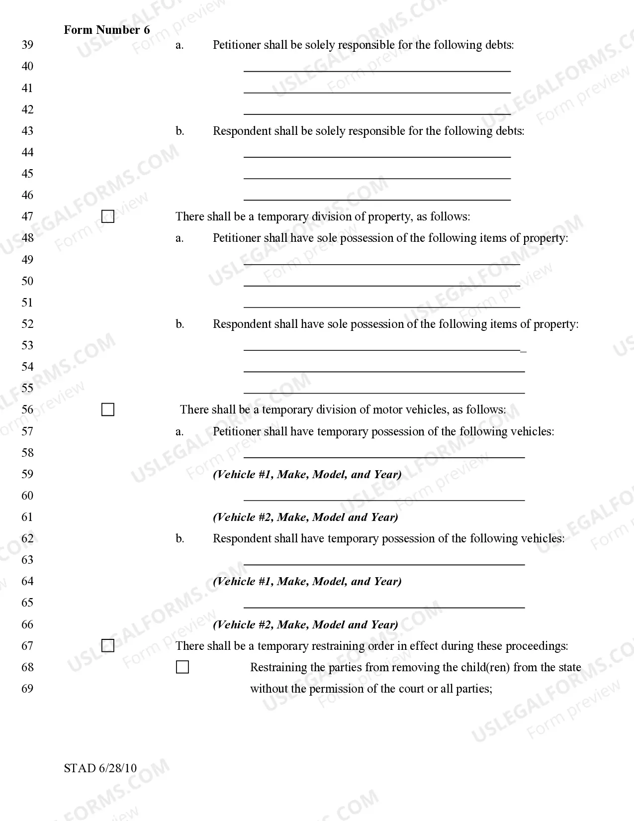 Preview Temporary Order