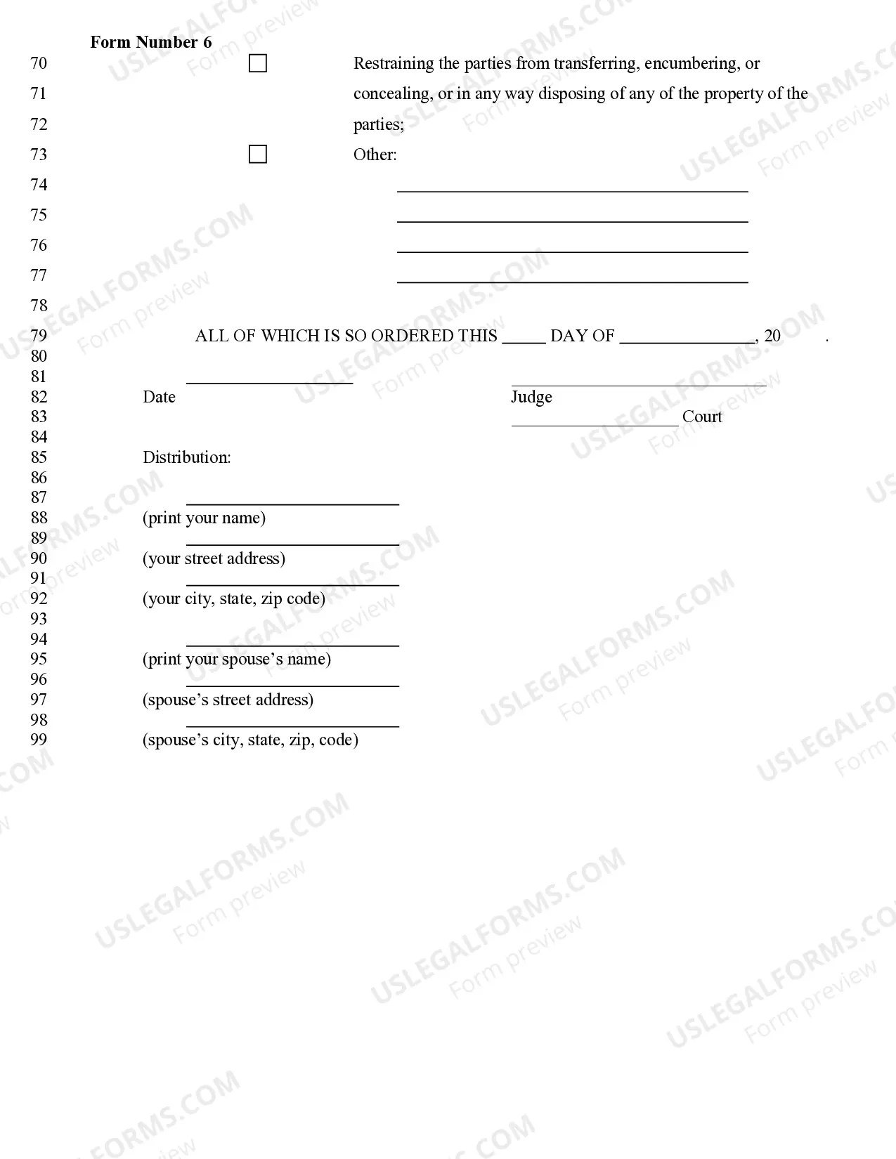 Preview Temporary Order