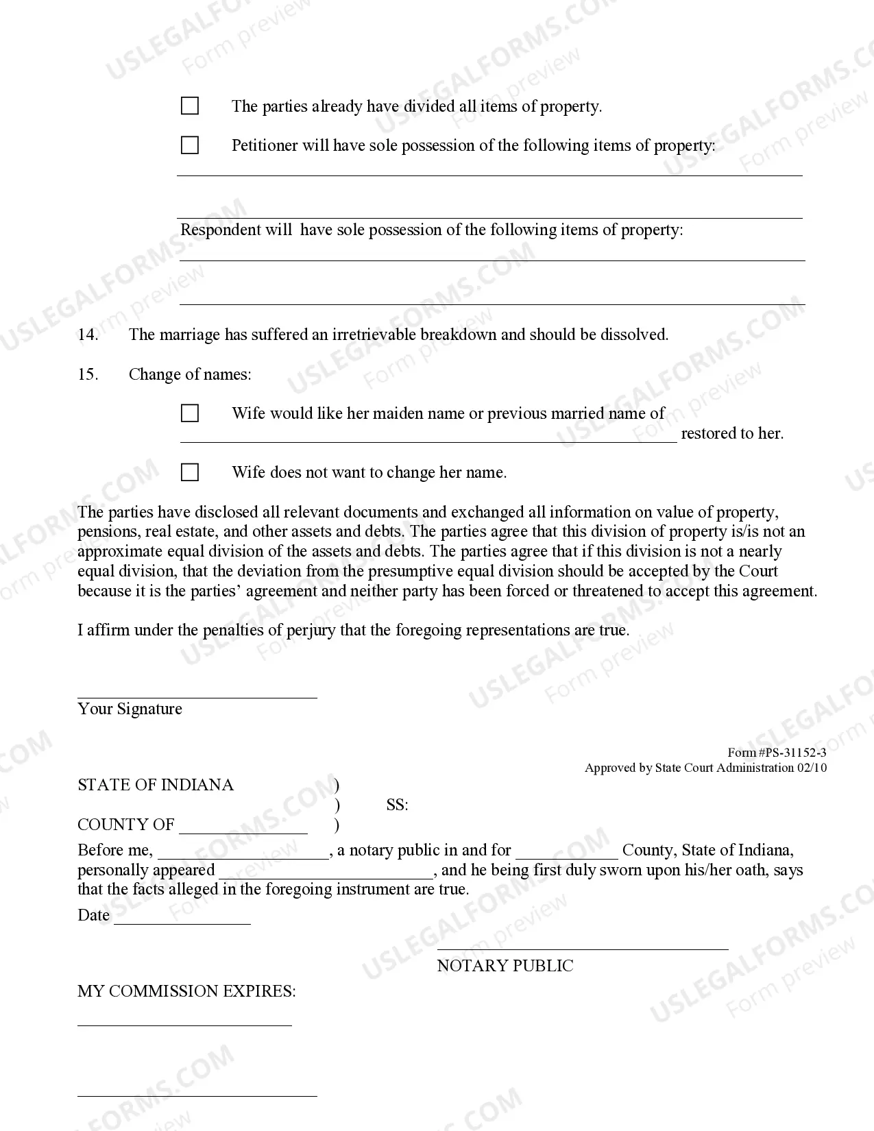Preview Decree of Dissolution of Marriage and Settlement Agreement with Children