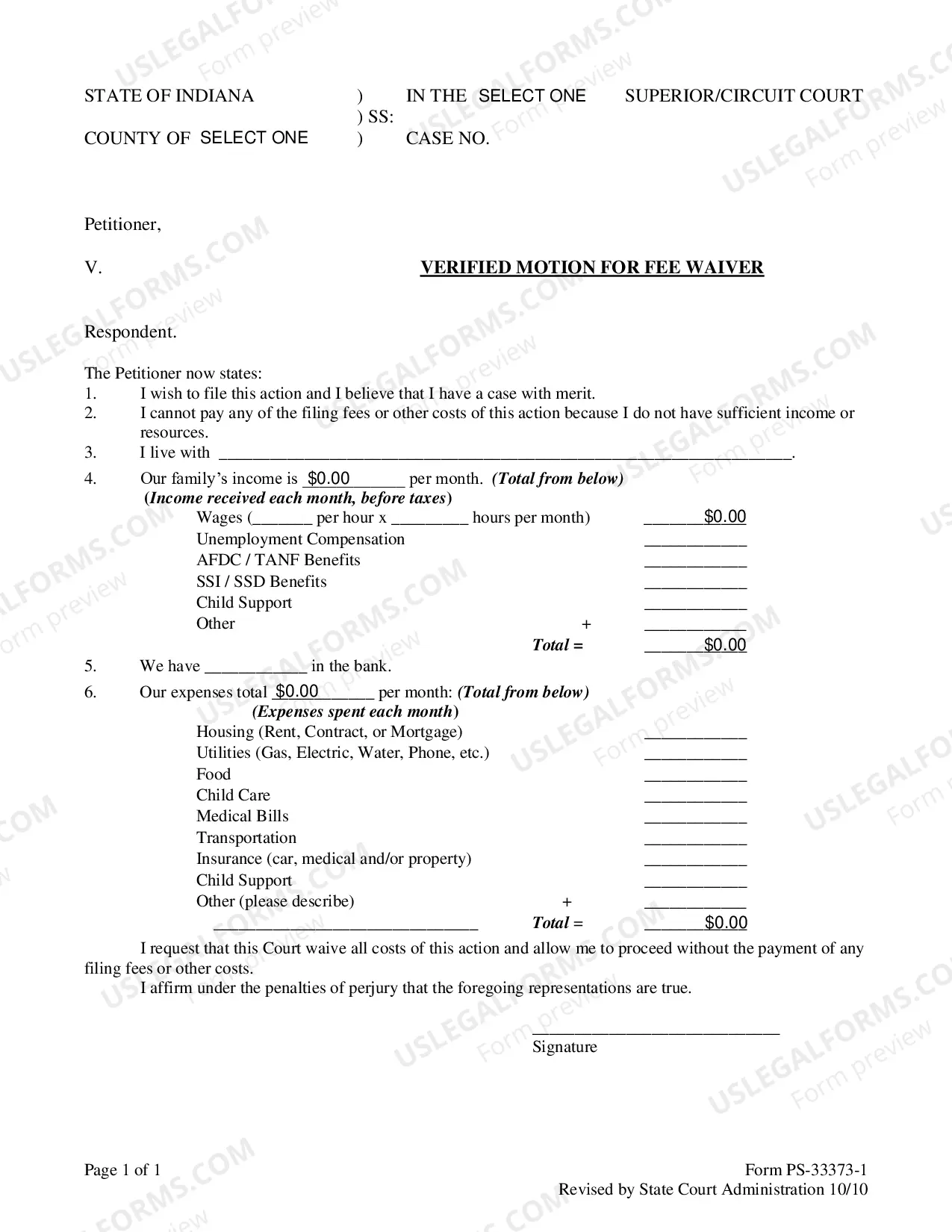 Preview Order on Fee Waiver