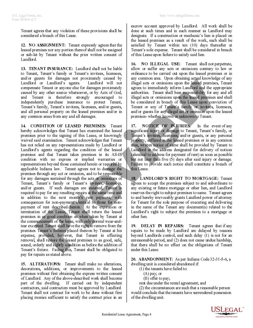 Preview Residential Lease or Rental Agreement for Month to Month