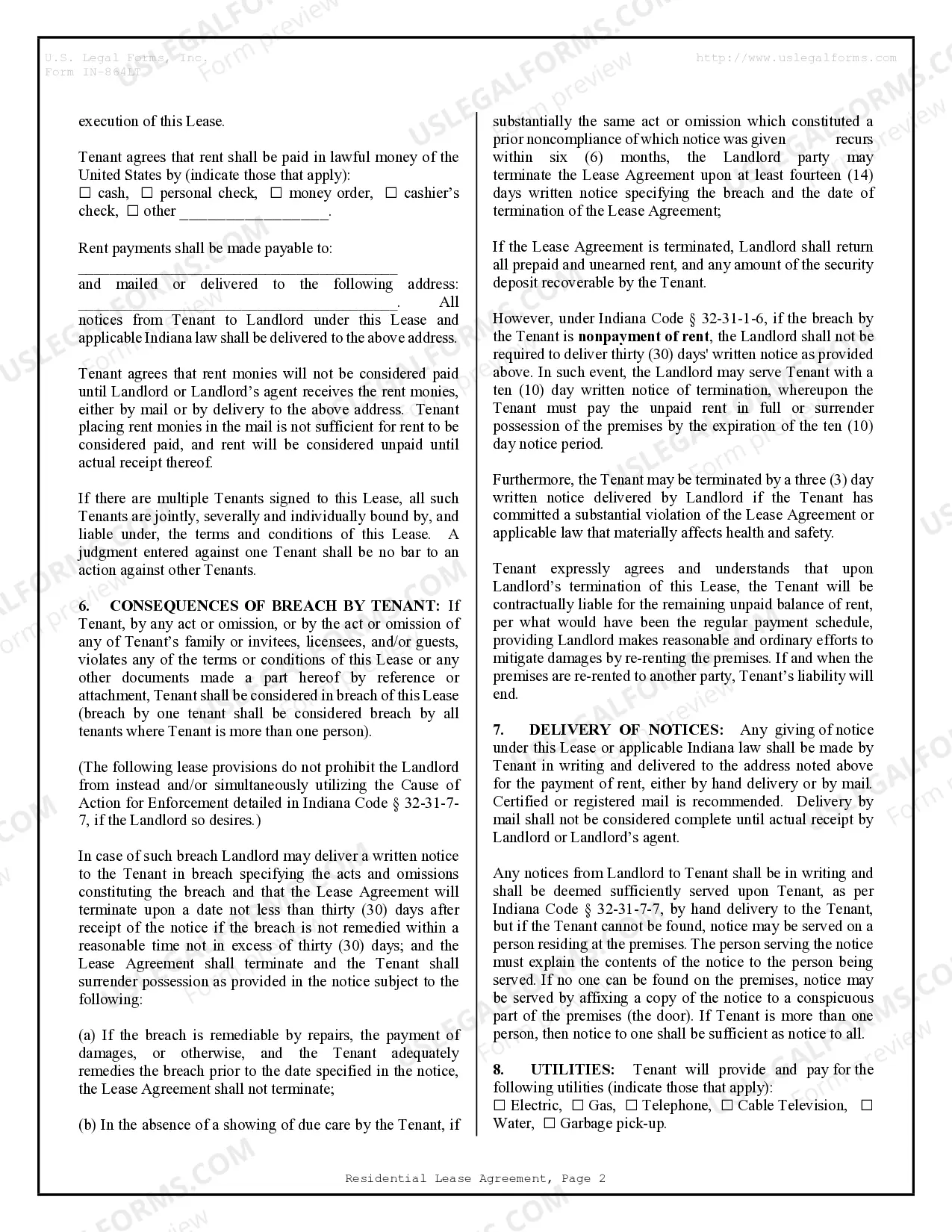 Preview Residential Rental Lease Agreement