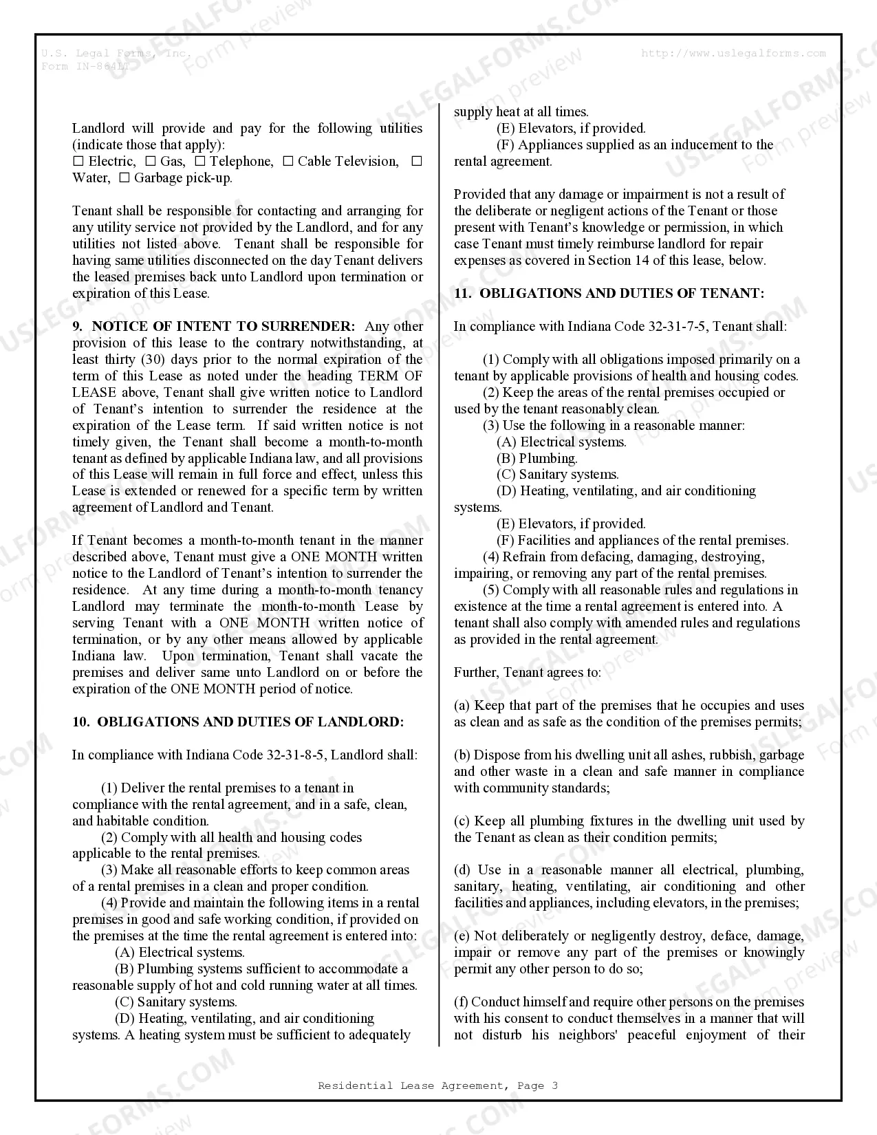 Preview Residential Rental Lease Agreement