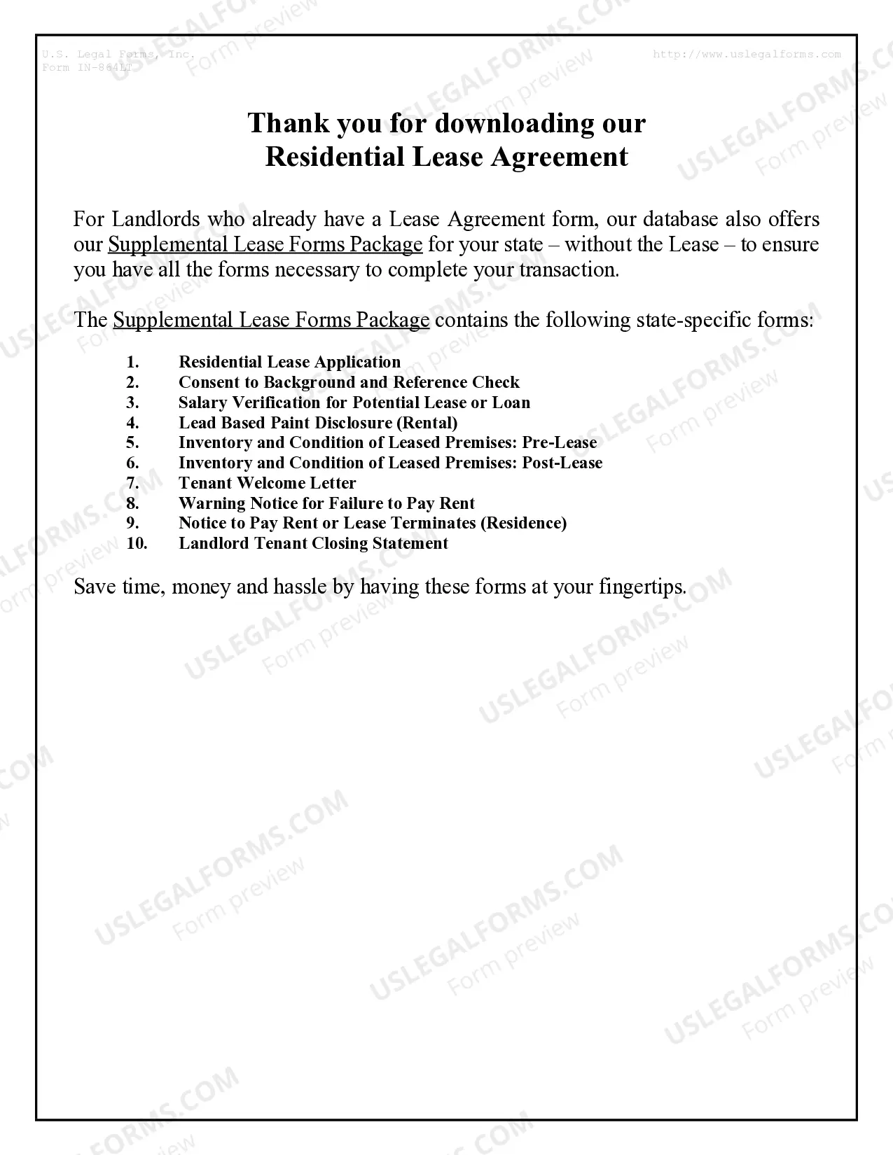 Preview Residential Rental Lease Agreement