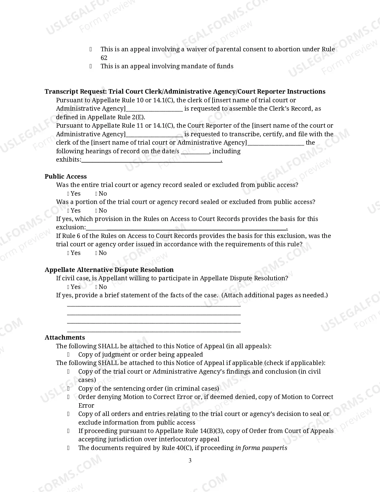 Preview 9-1. Notice of Appeal