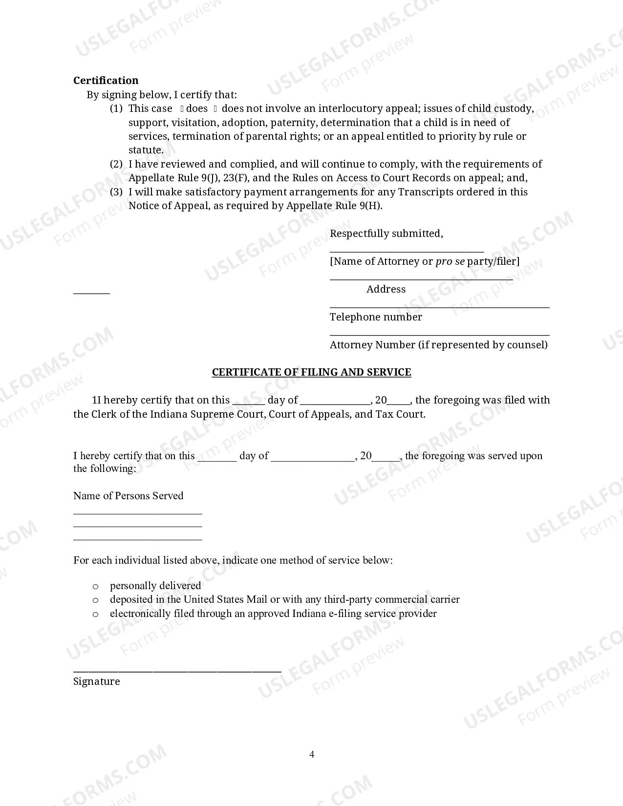 Preview 9-1. Notice of Appeal