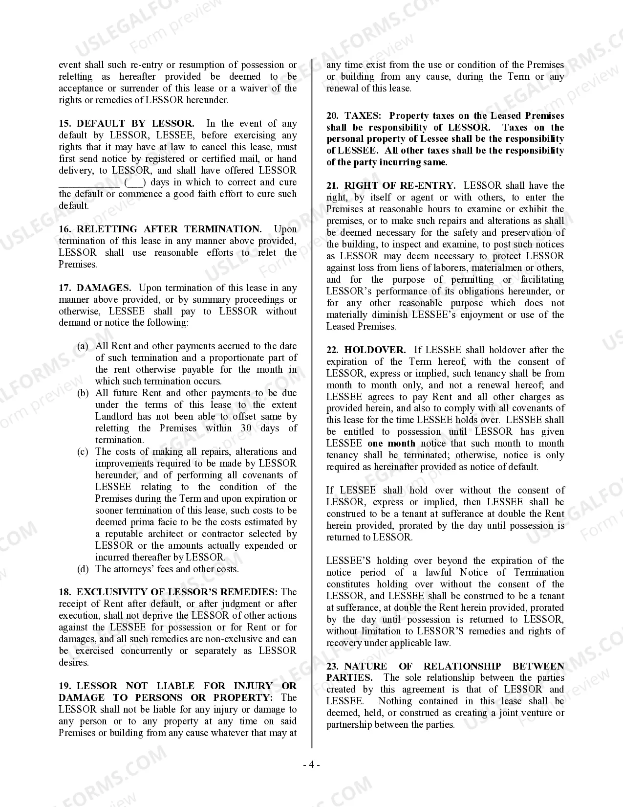 Preview Commercial Building or Space Lease