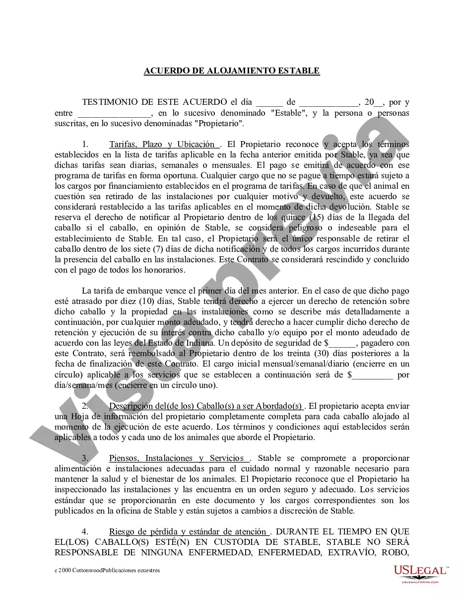 Preview Paquete de formularios equinos de caballos de Indiana