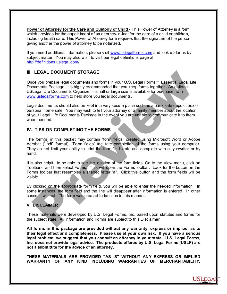 page 2 Indiana Standby Temporary Guardian Legal Documents Package preview