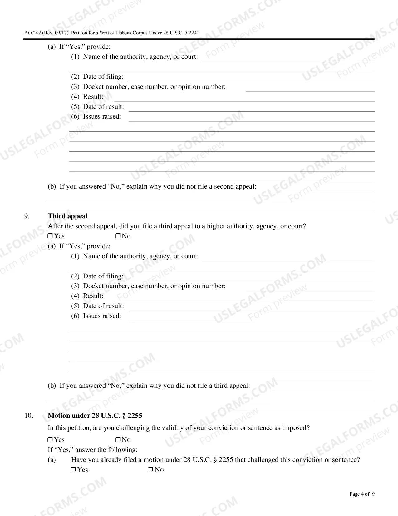 Preview Application to Proceed in District Court Without Prepaying Fees or Costs (Short Form)
