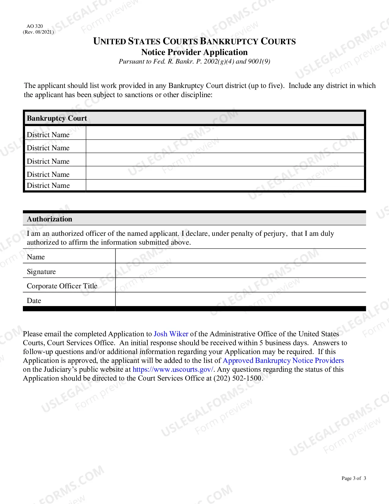 Preview Order for a Presentence Investigation and Report