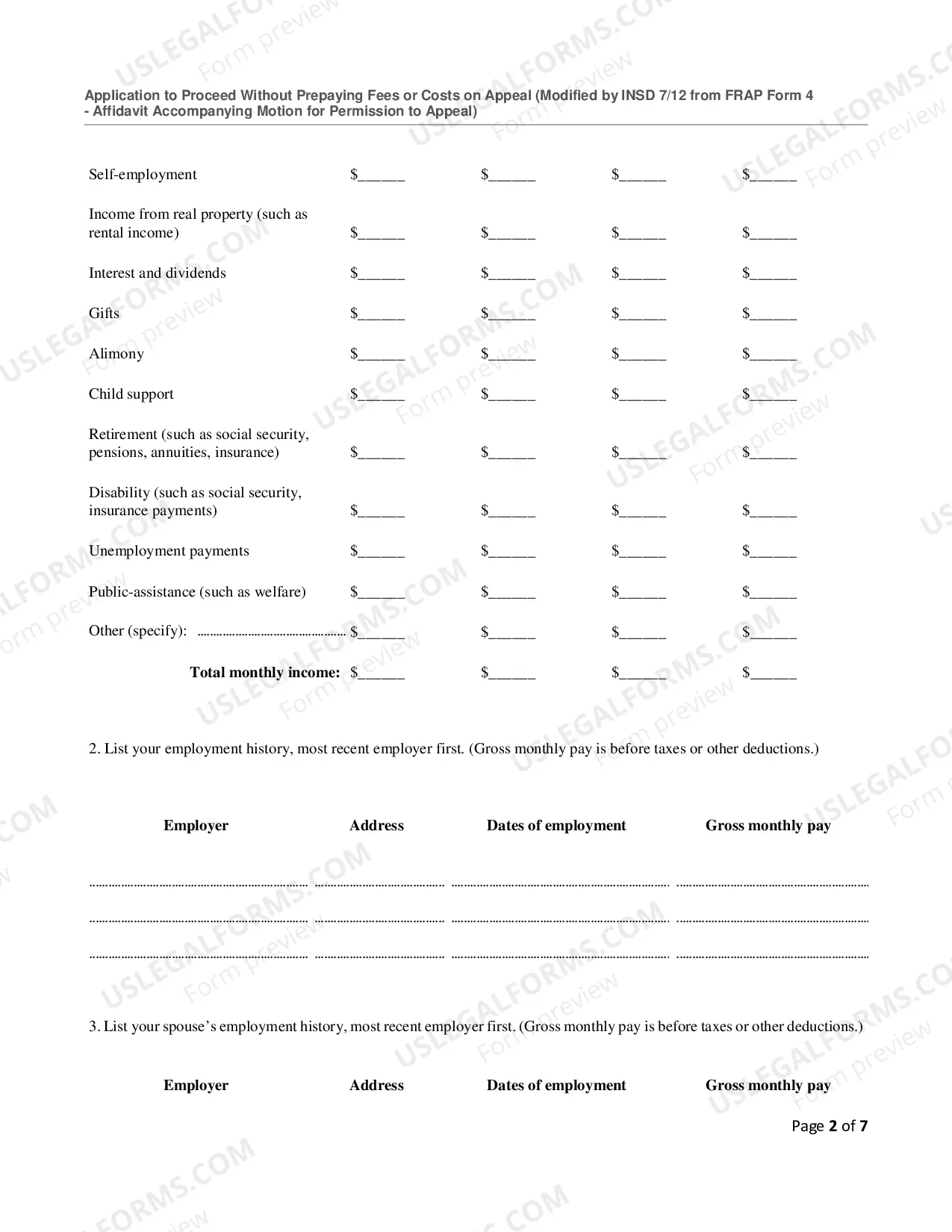 Preview Application To Proceed In District Court Without Prepaying Fees Or Costs