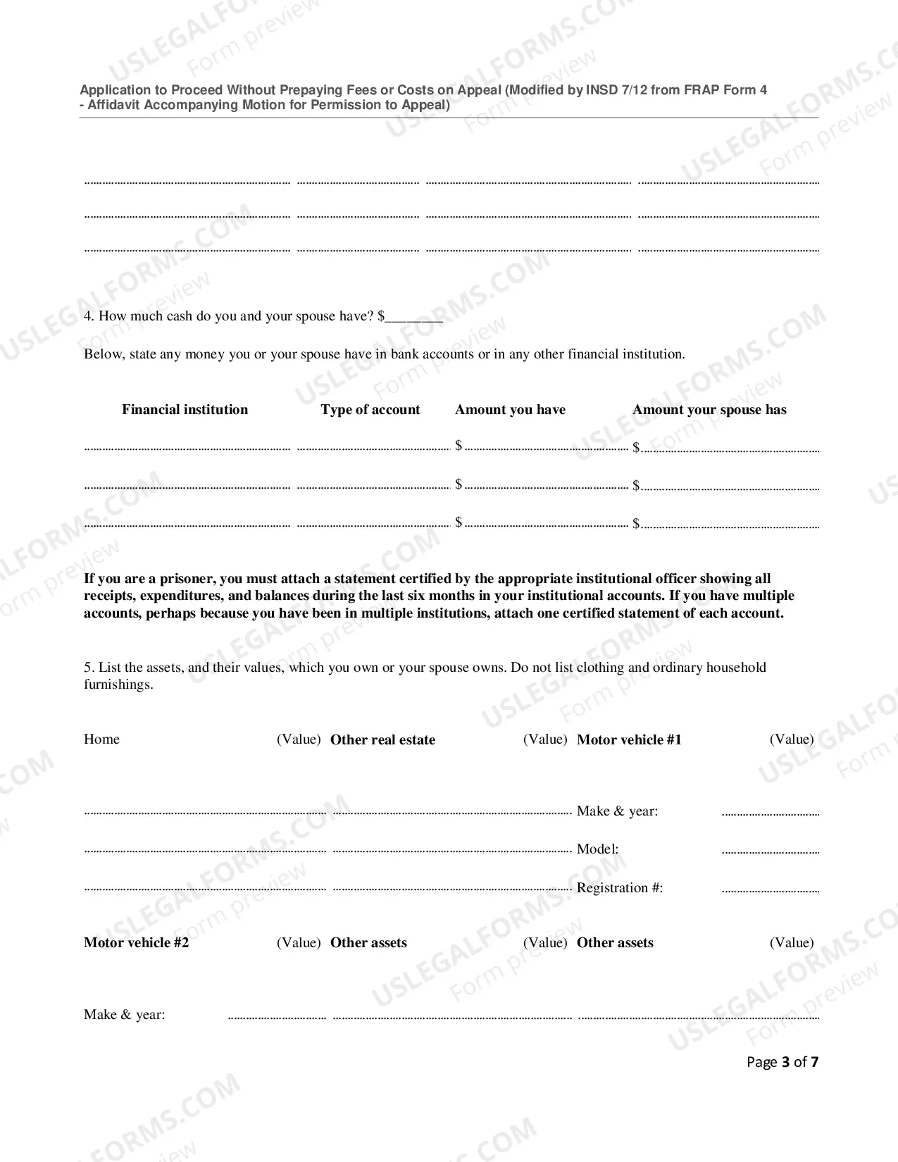 Preview Application To Proceed In District Court Without Prepaying Fees Or Costs
