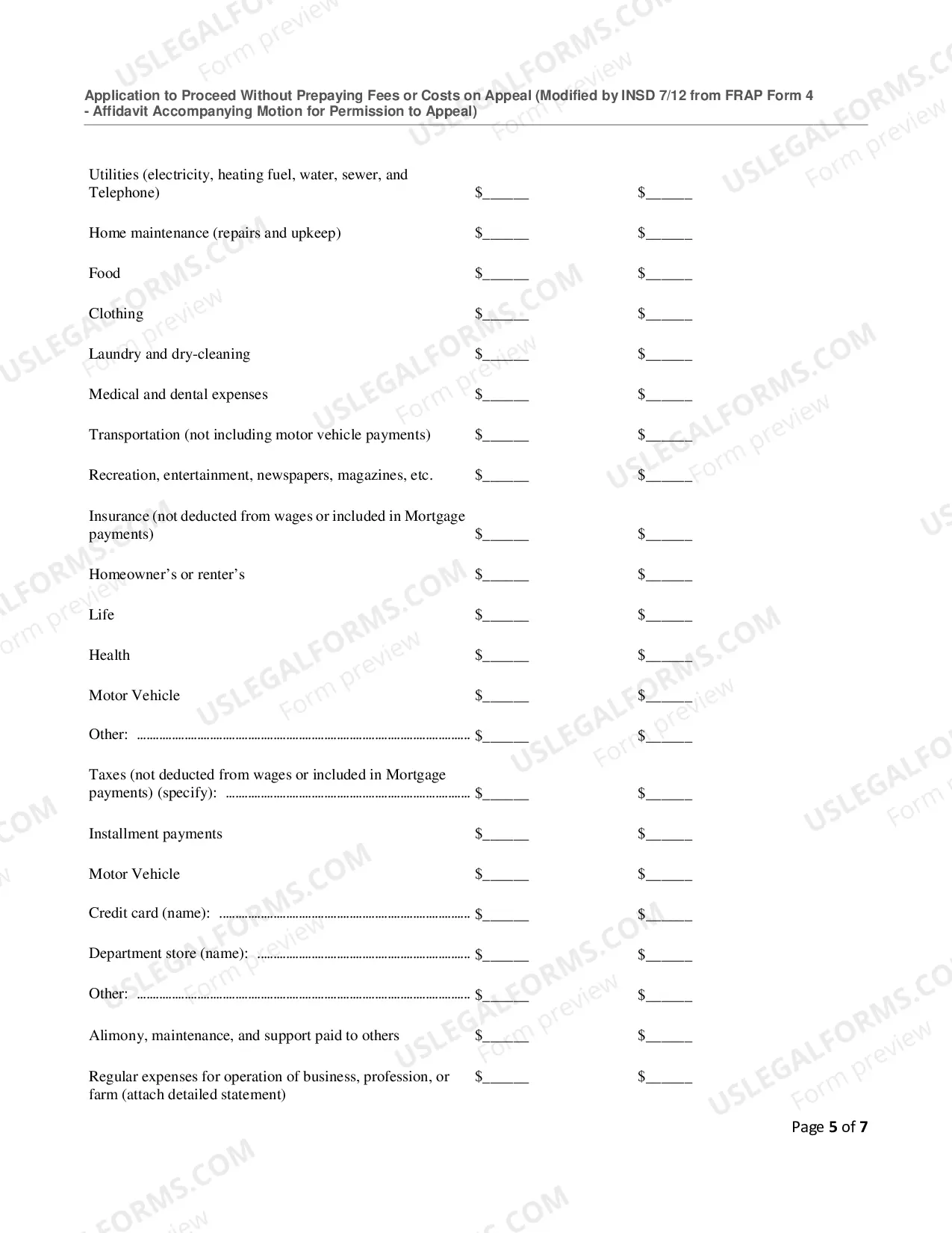 Preview Application To Proceed In District Court Without Prepaying Fees Or Costs