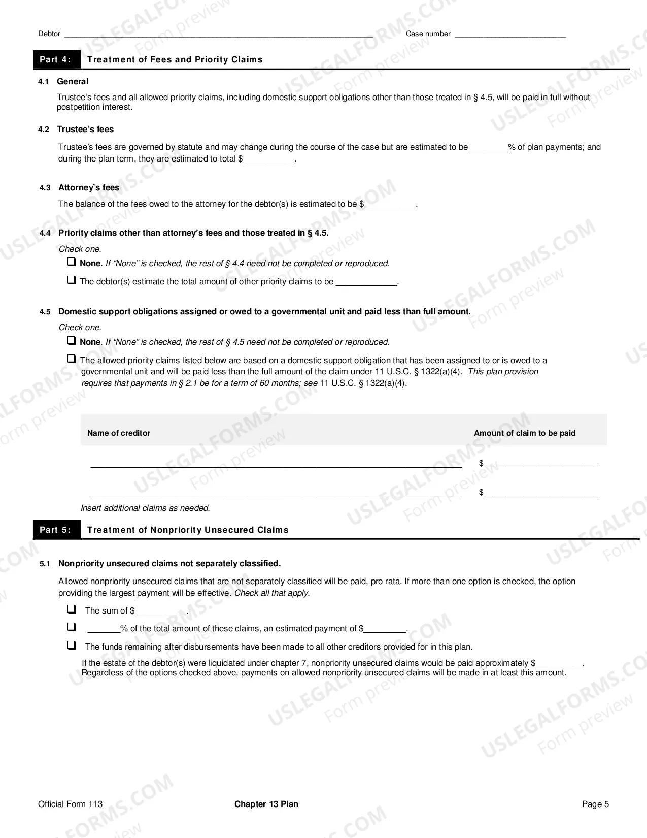 Preview Schedule J-2: Expenses for Separate Household of Debtor 2 (individuals)