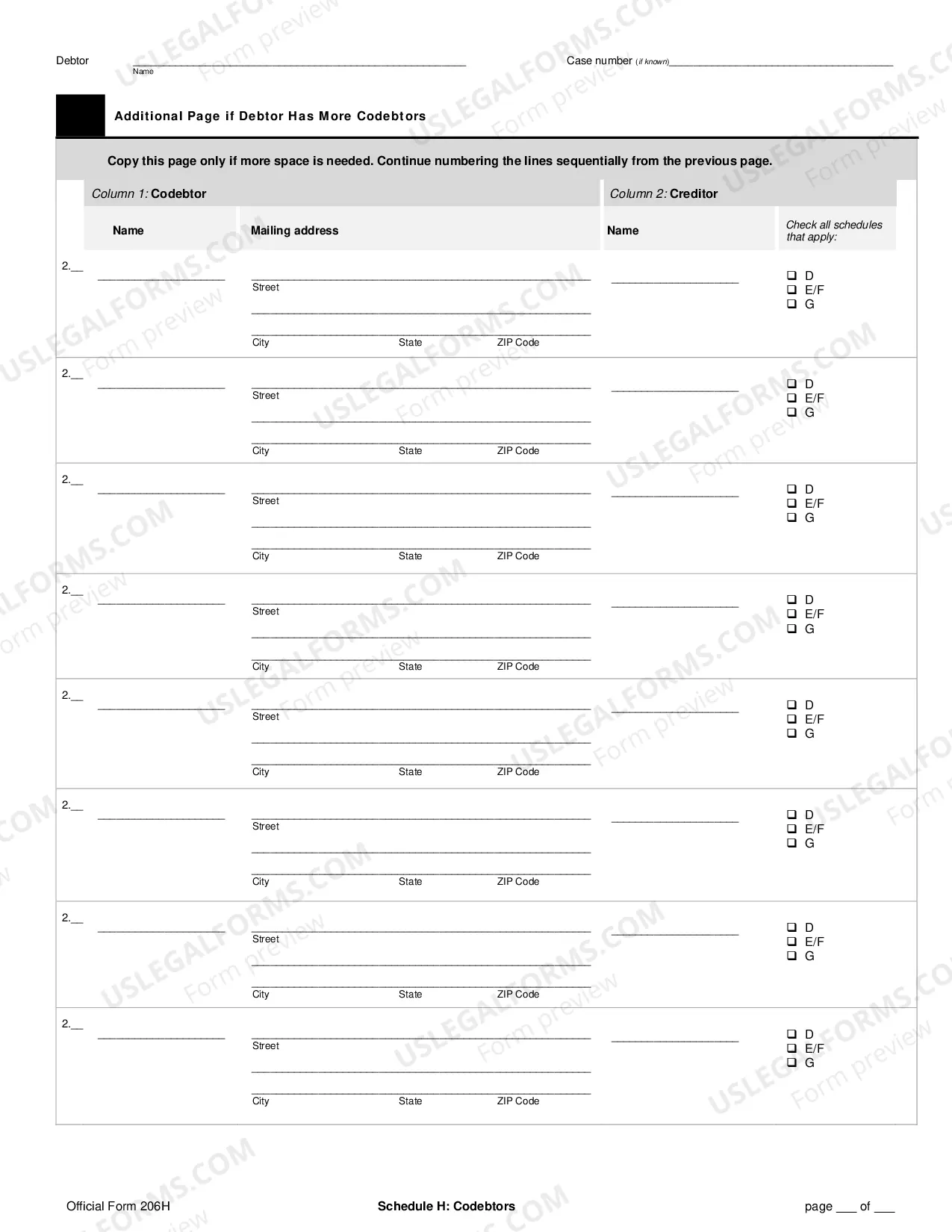 Preview Schedule D: Creditors Who Have Claims Secured By Property (non-individuals)