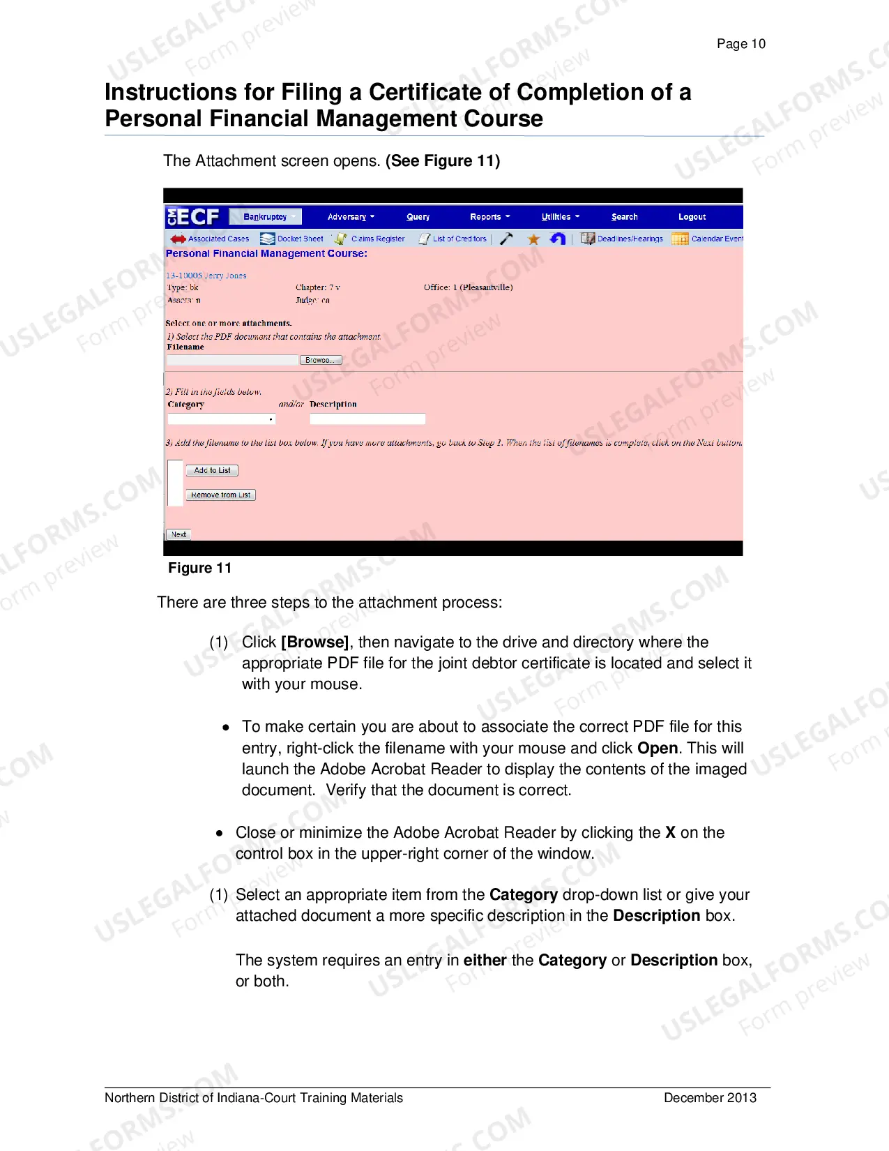 Preview Instructions for Filing a Certificate of Completion of a Personal Financial Management Course