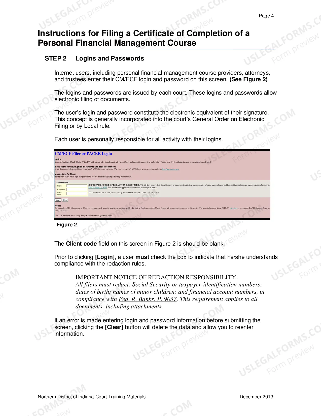 Preview Instructions for Filing a Certificate of Completion of a Personal Financial Management Course