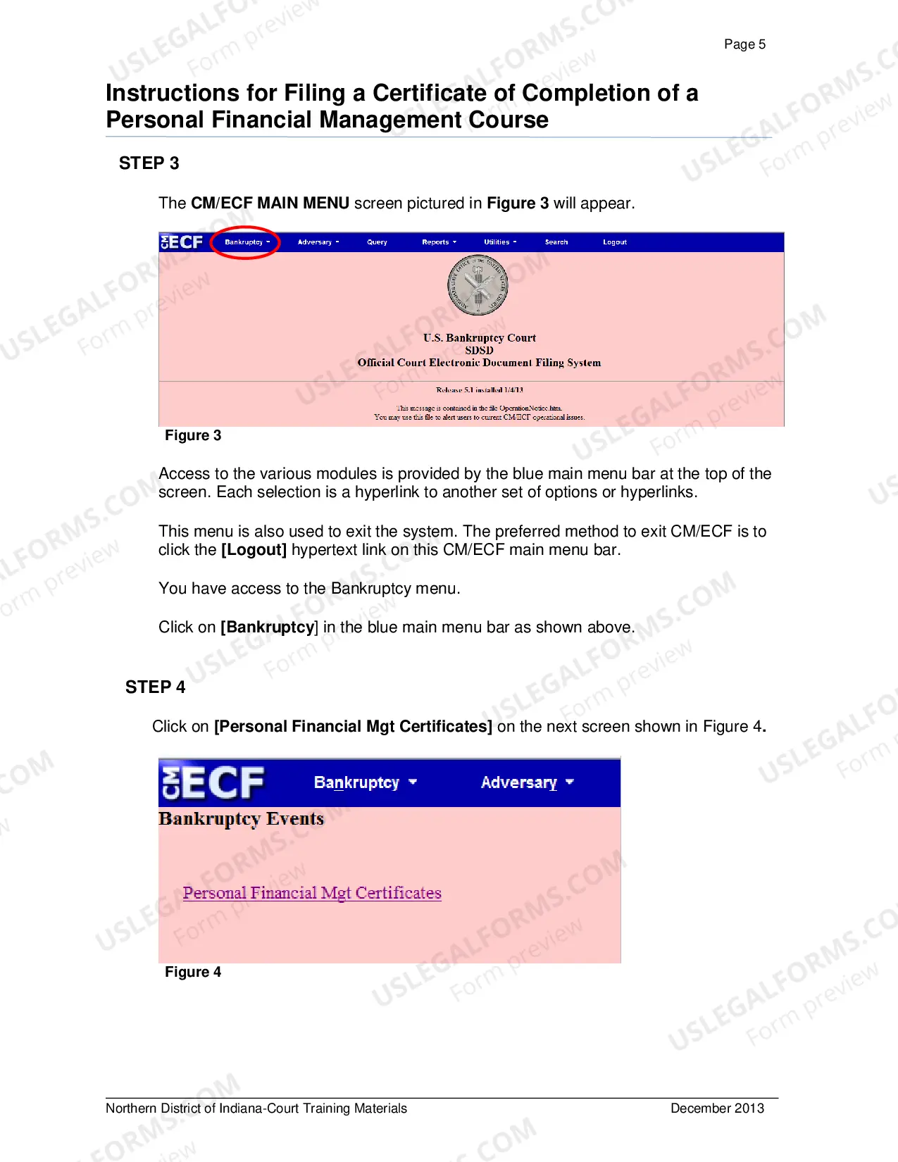 Preview Instructions for Filing a Certificate of Completion of a Personal Financial Management Course