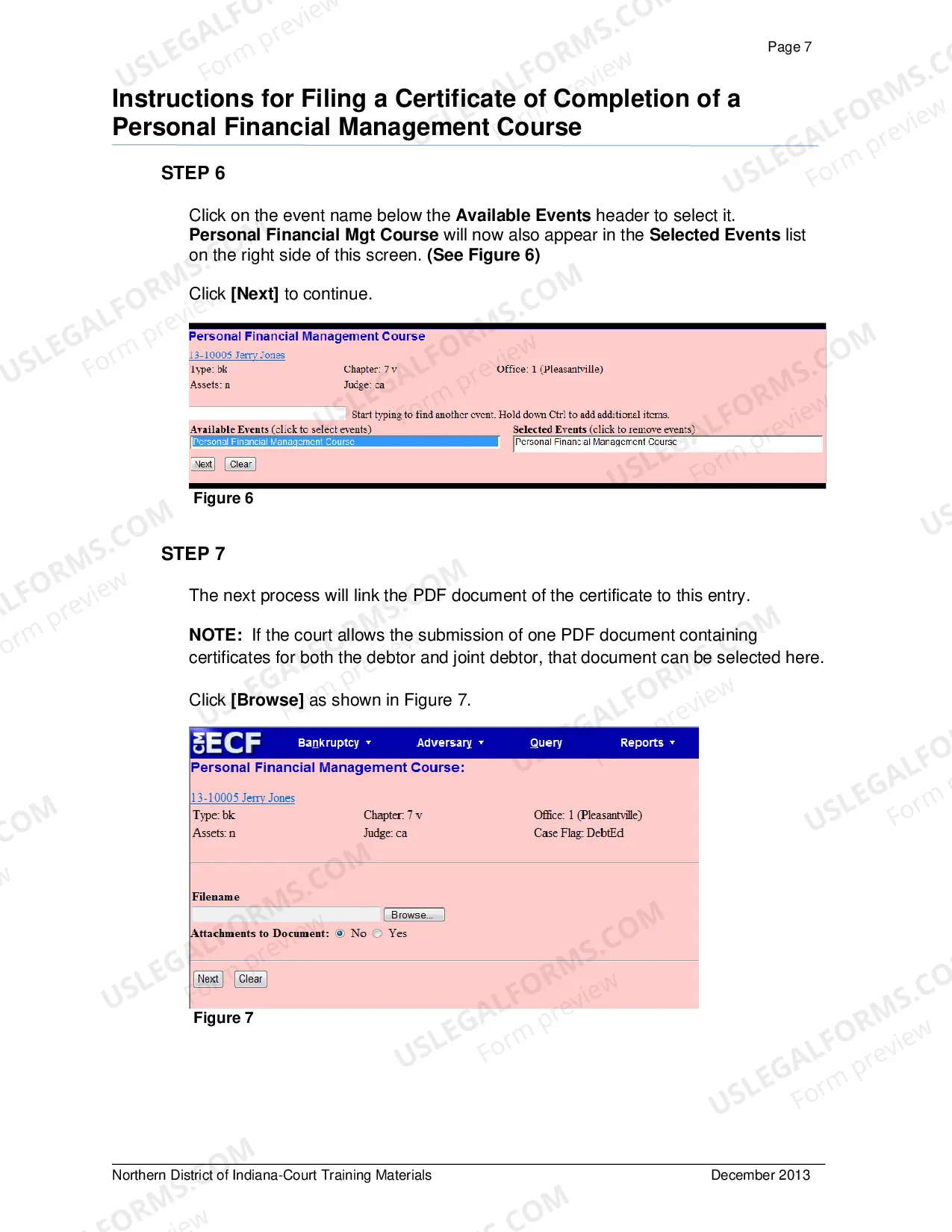 Preview Instructions for Filing a Certificate of Completion of a Personal Financial Management Course